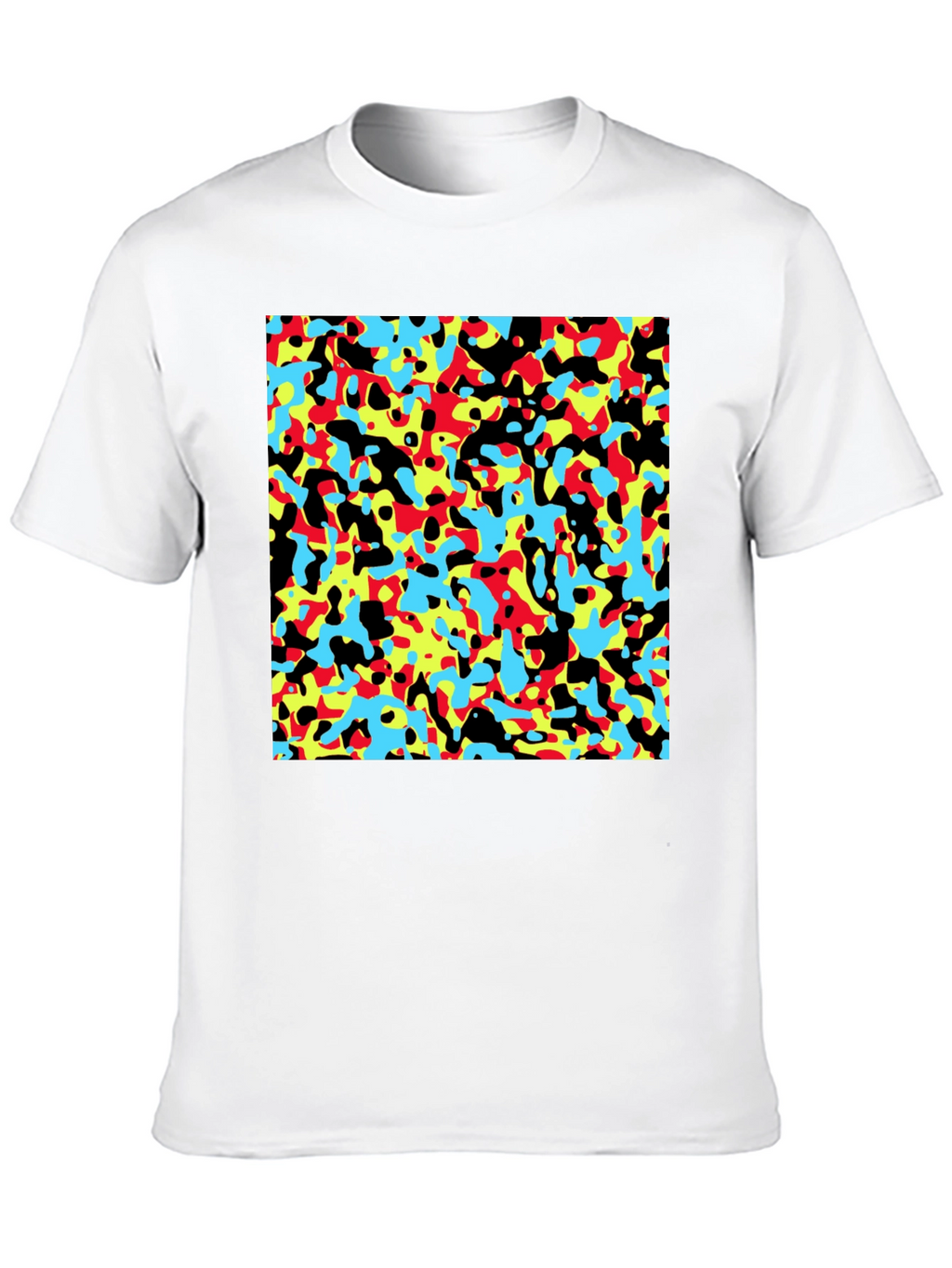 Abstract Pattern Black Crew Neck T-Shirt