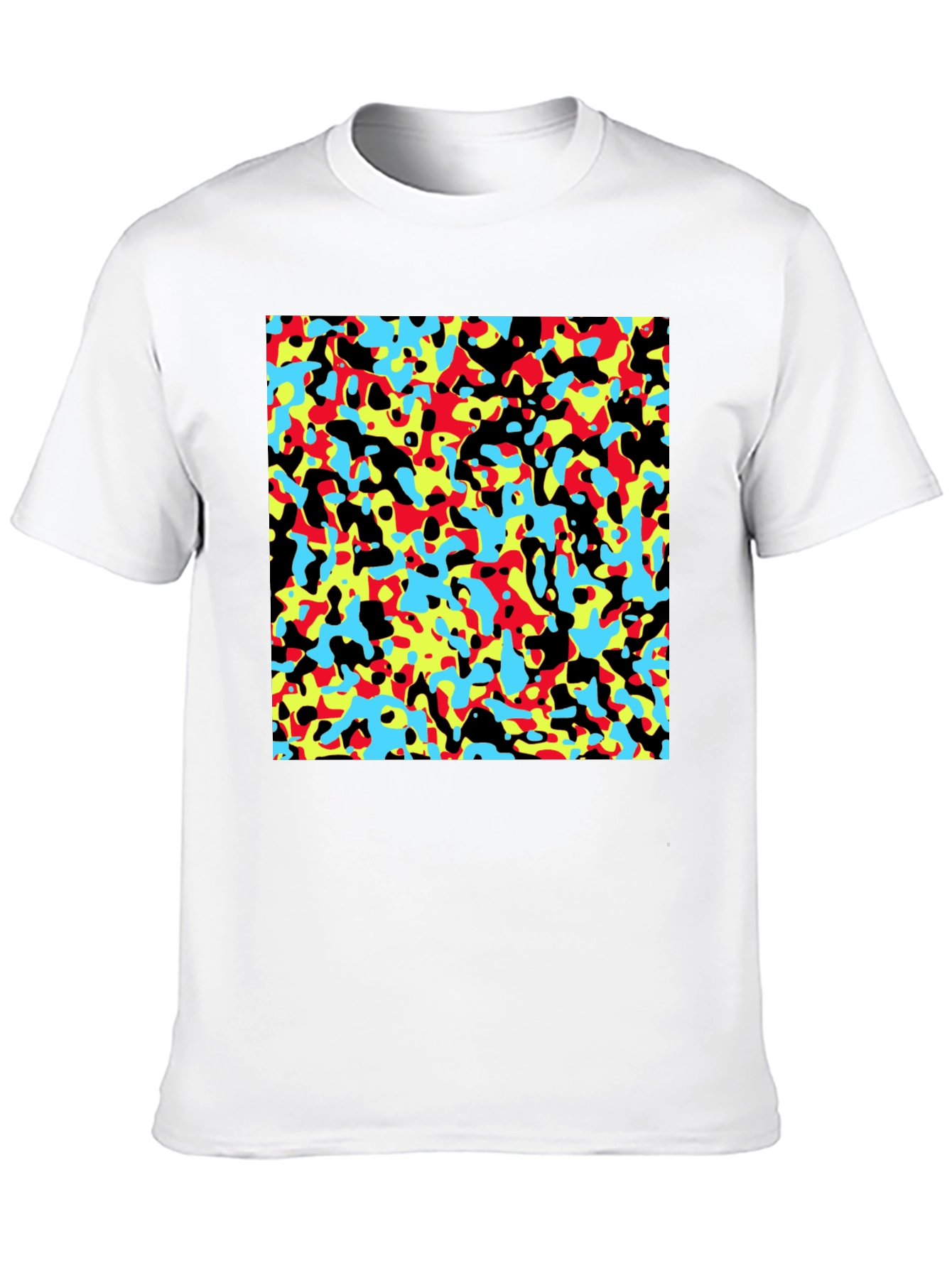 Abstract Pattern Black Crew Neck T-Shirt