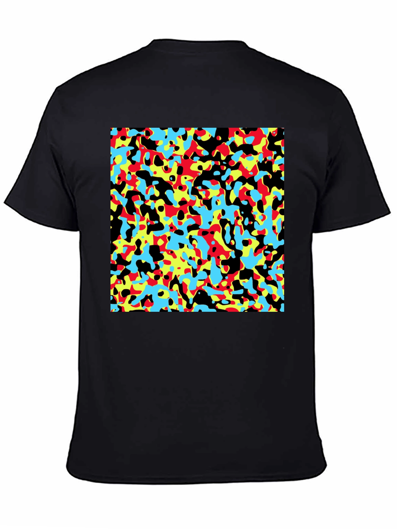 Abstract Pattern Black Crew Neck T-Shirt