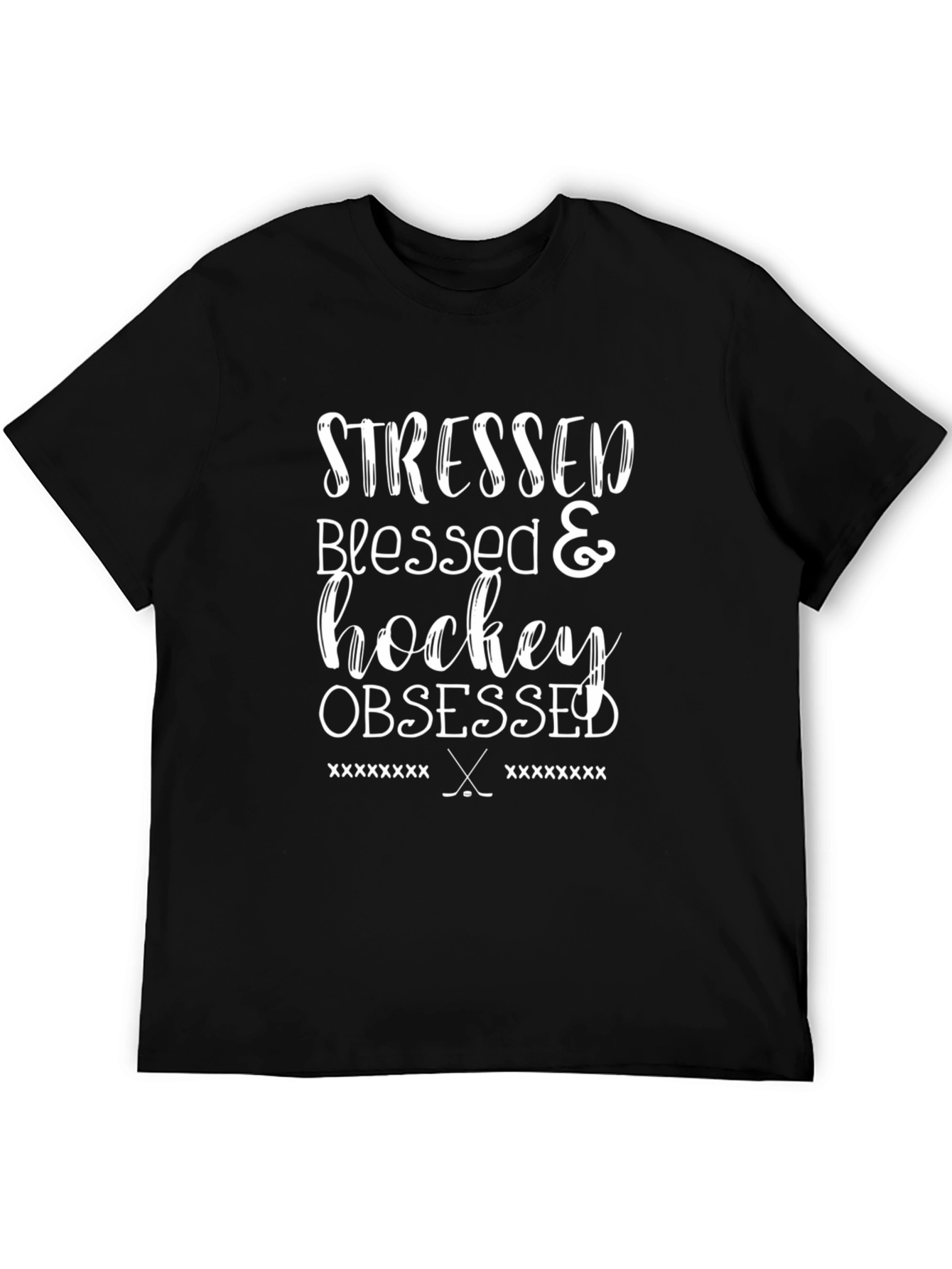 Stressed Blessed Hockey Obsessed T-Shirt