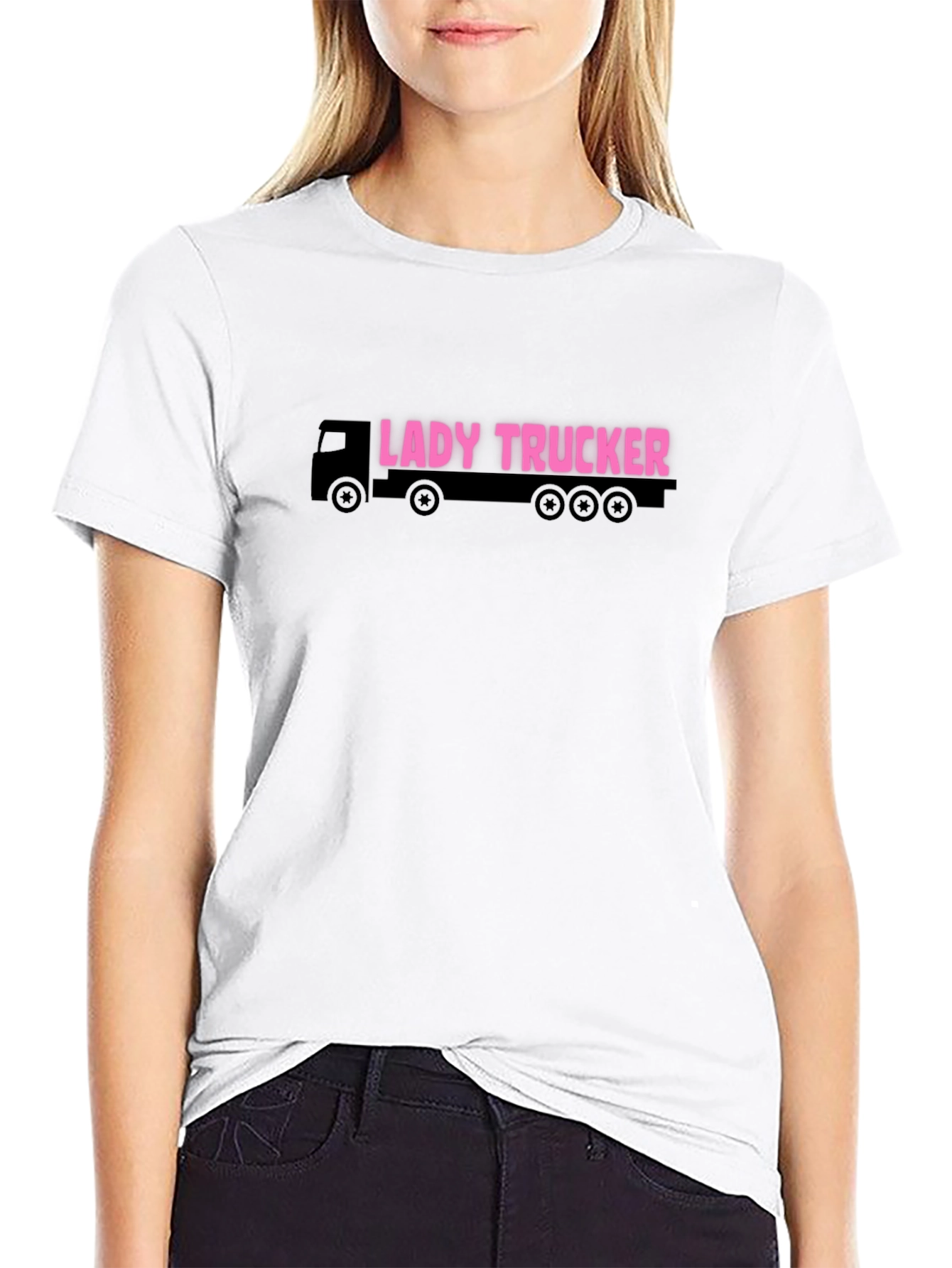 Lady Trucker Graphic Tee - Black