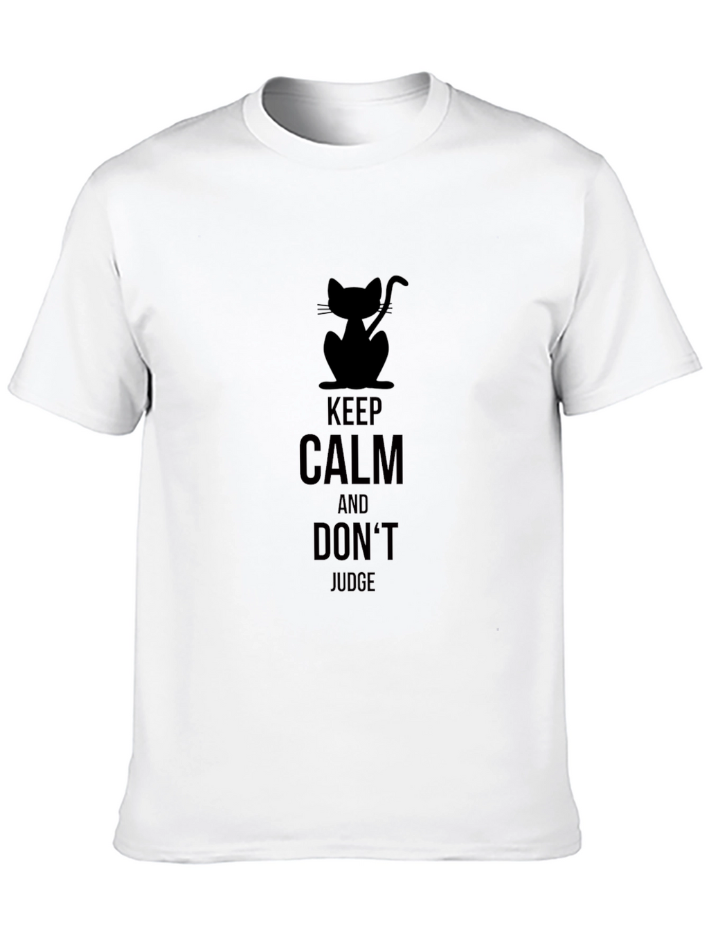 Keep Calm Cat Graphic Tee - Unisex Black T-Shirt