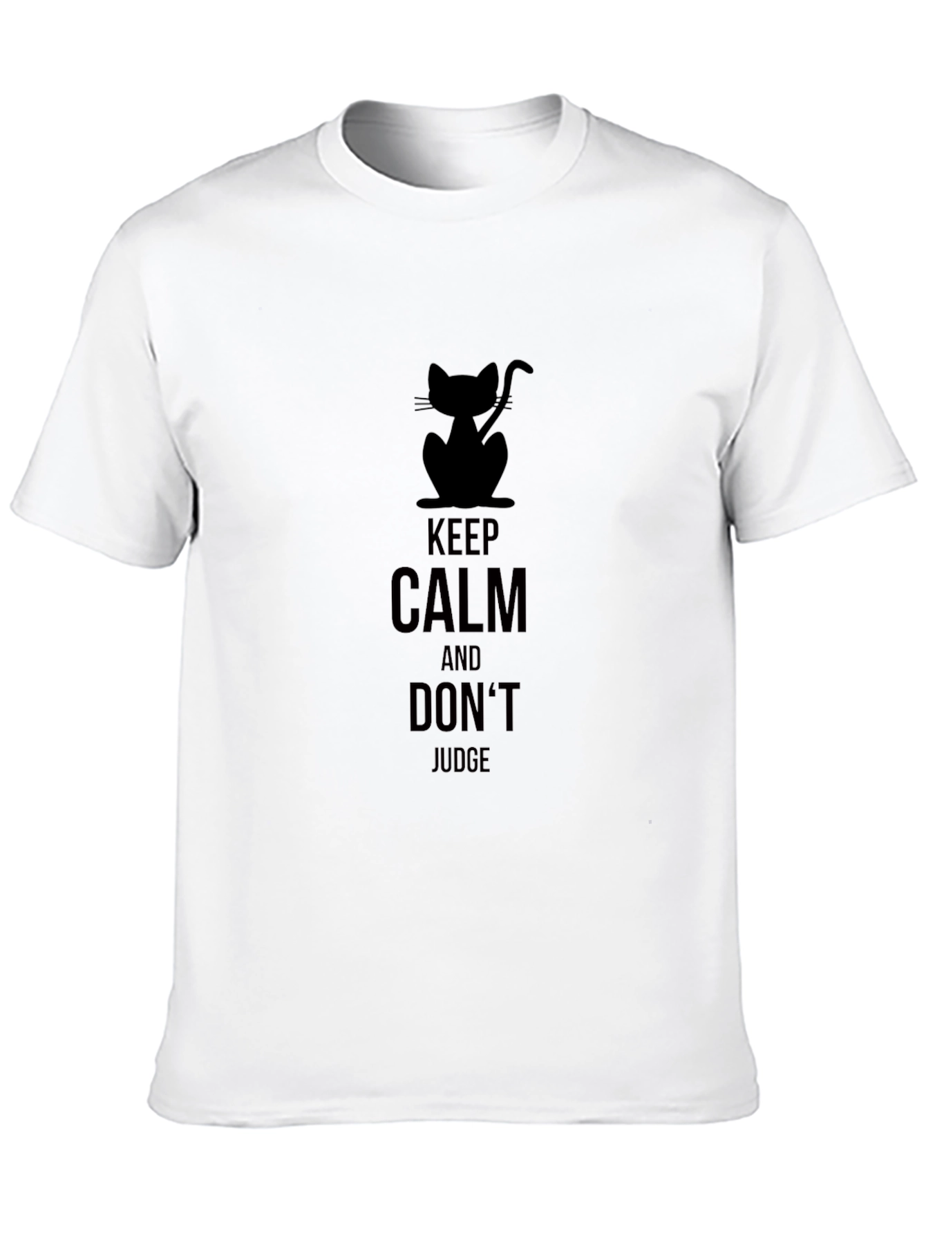 Keep Calm Cat Graphic Tee - Unisex Black T-Shirt