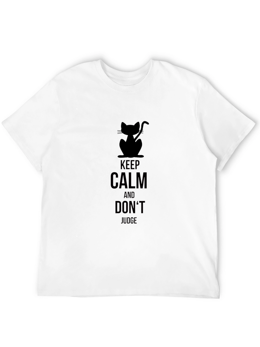 Keep Calm Cat Graphic Tee - Unisex Black T-Shirt