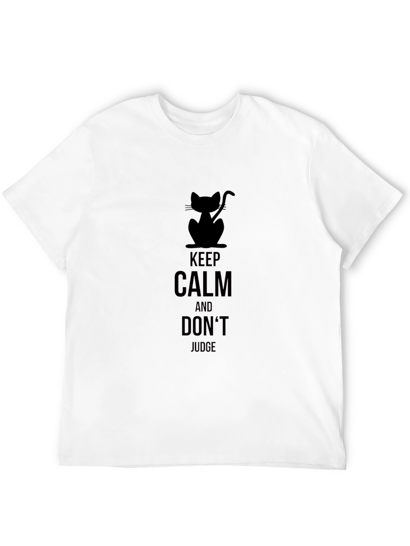 Keep Calm Cat Graphic Tee - Unisex Black T-Shirt