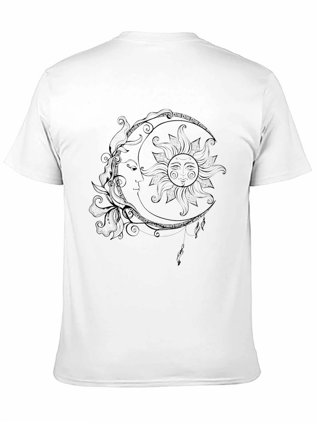 Celestial Sun & Moon Graphic Tee - Black