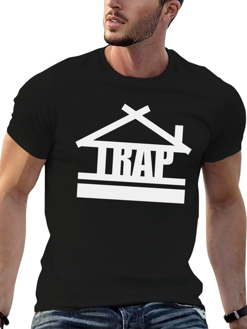 Trap House Graphic Tee - Stylish Black T-Shirt