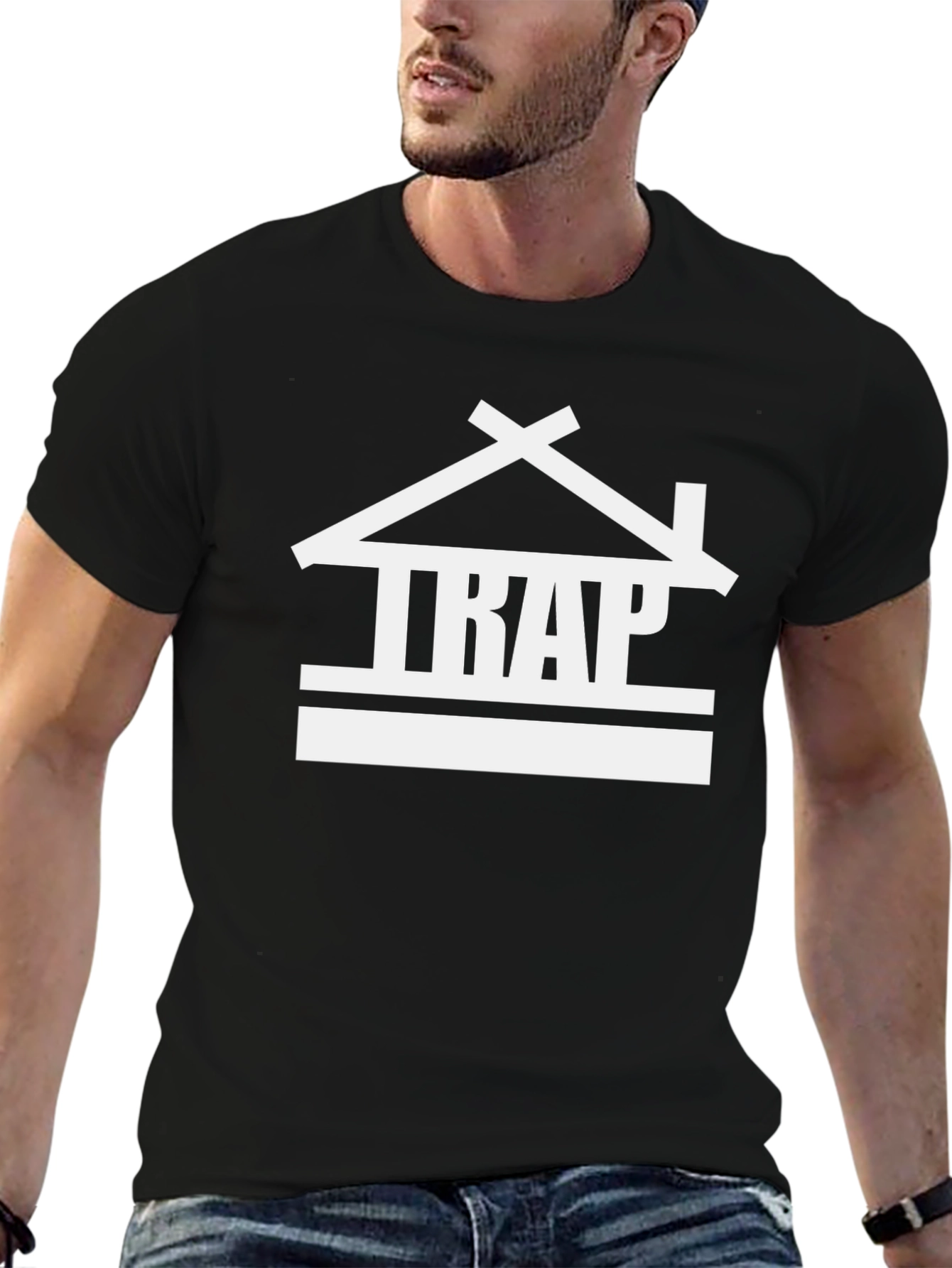 Trap House Graphic Tee - Stylish Black T-Shirt