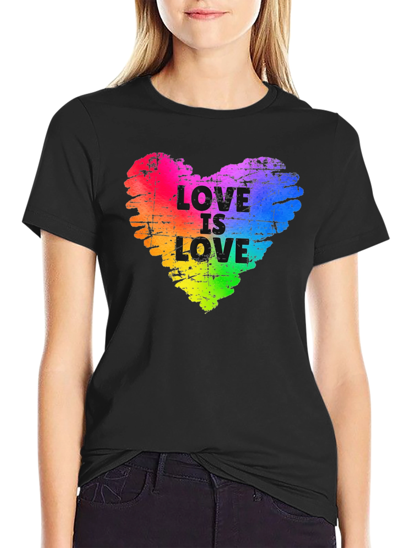 Love Is Love Rainbow Heart Graphic Tee - LGBTQ+ Pride Shirt