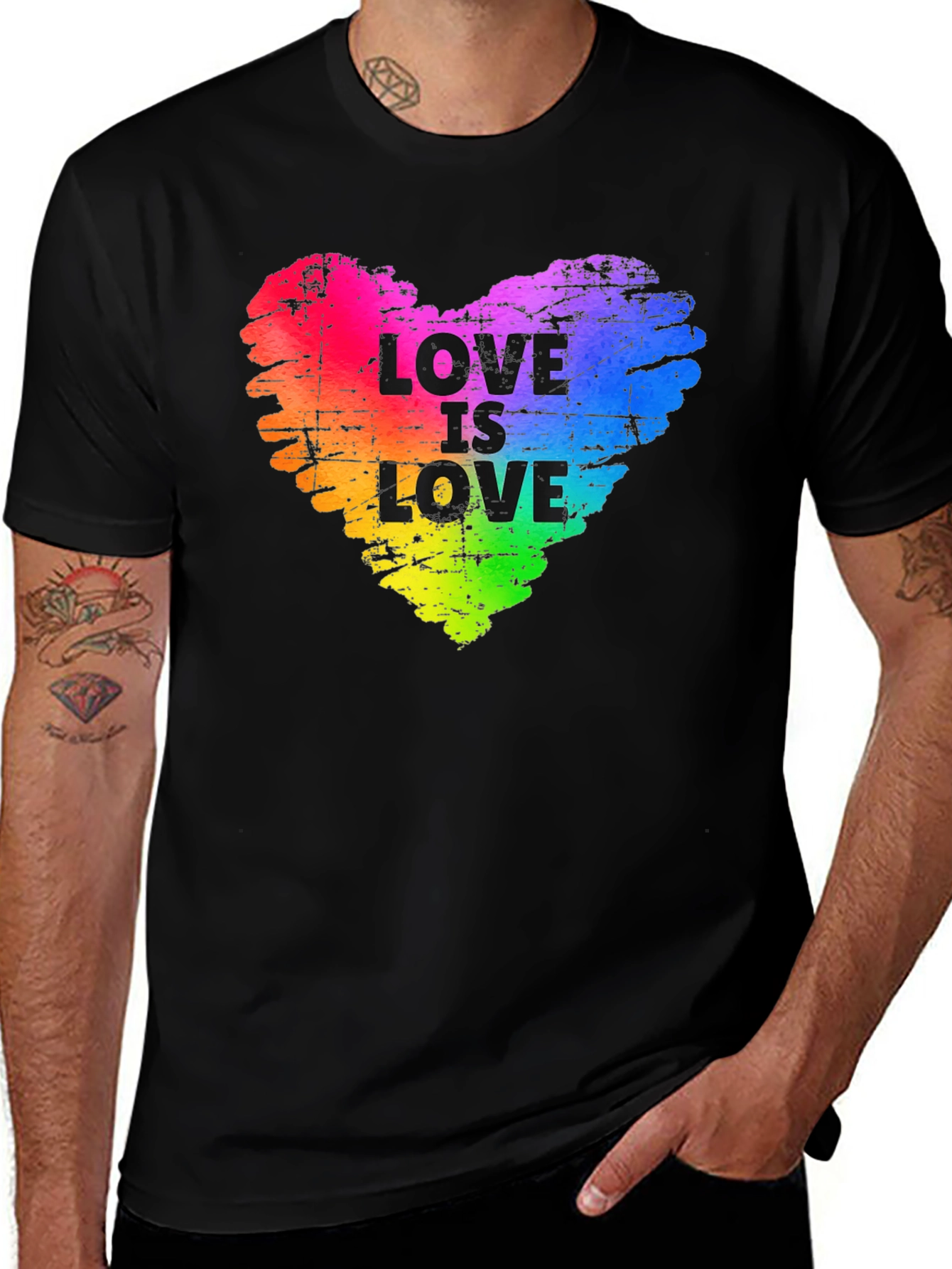 Love Is Love Rainbow Heart Graphic Tee - LGBTQ+ Pride Shirt