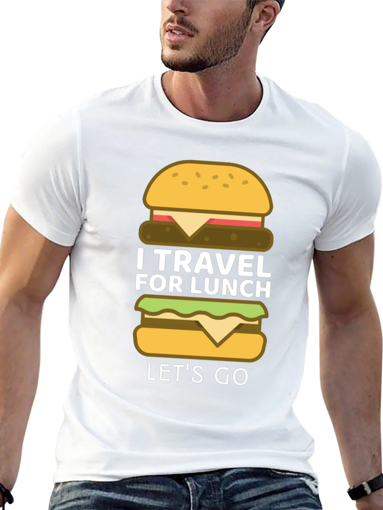 I Travel for Lunch - Funny Burger T-Shirt