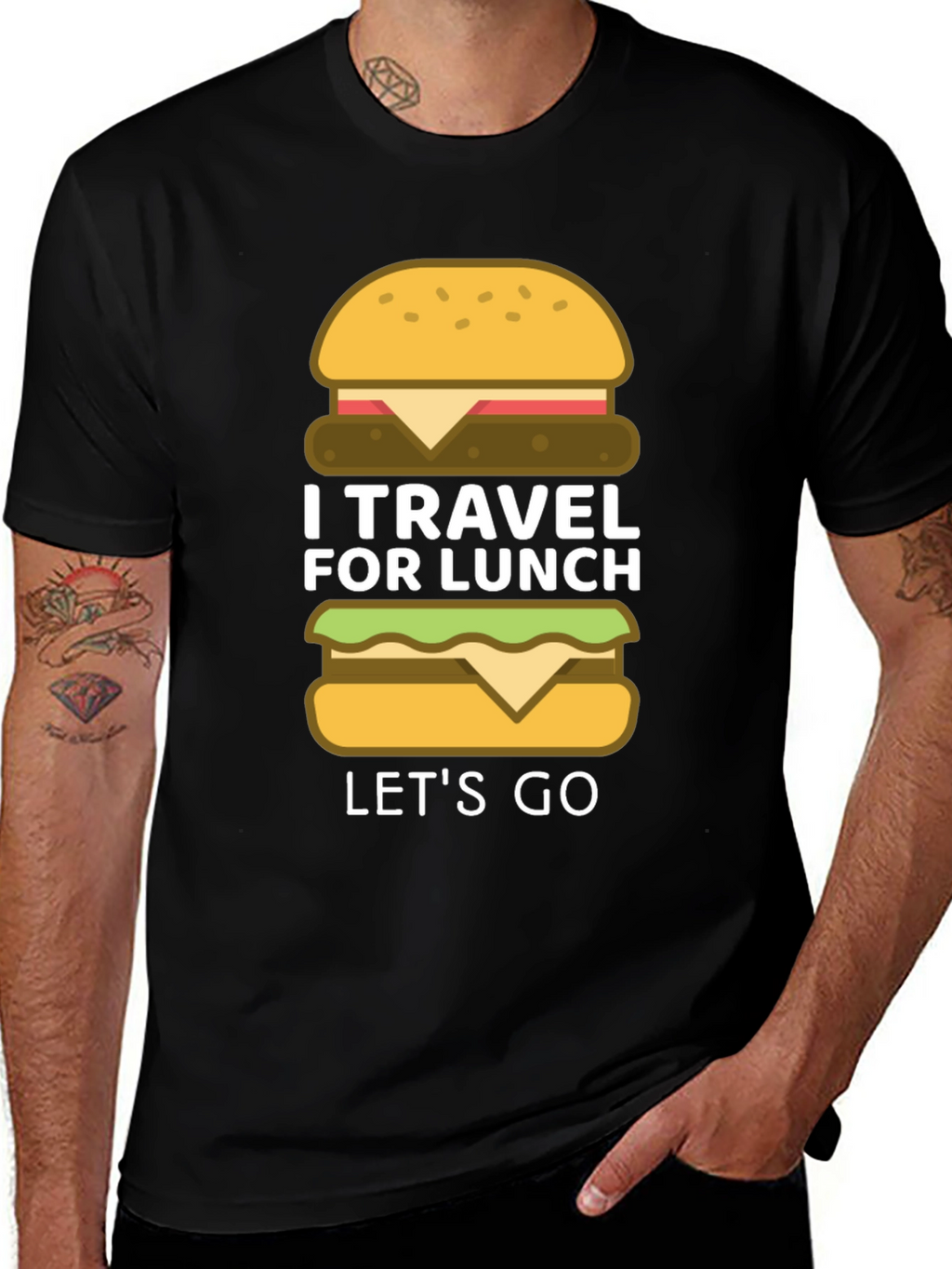 I Travel for Lunch - Funny Burger T-Shirt