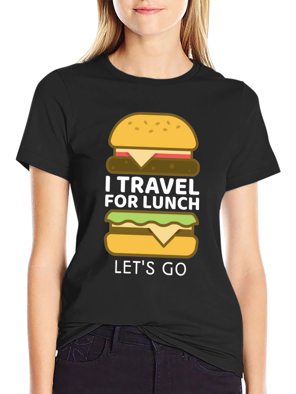 I Travel for Lunch - Funny Burger T-Shirt