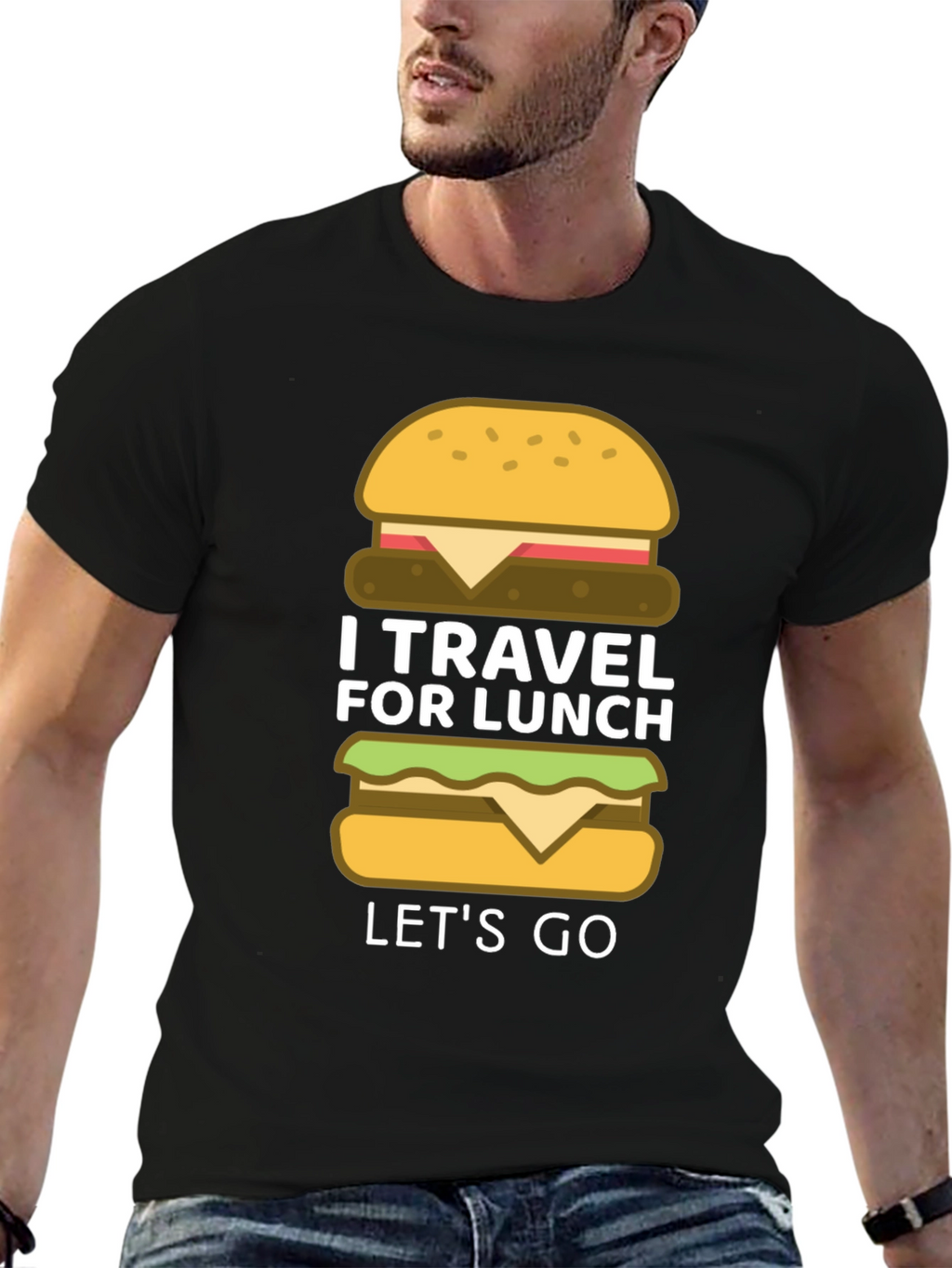 I Travel for Lunch - Funny Burger T-Shirt