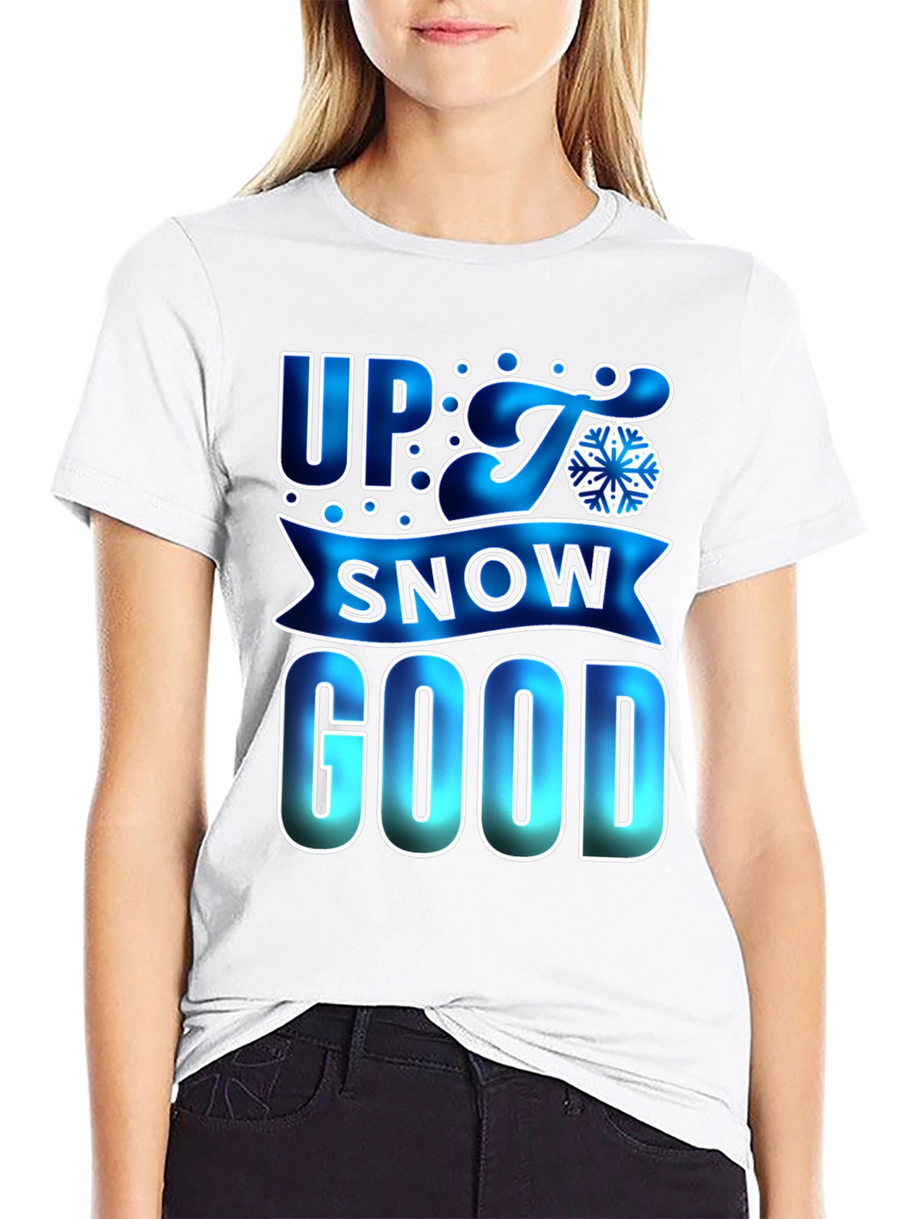 Up to Snow Good Mens Black T-Shirt