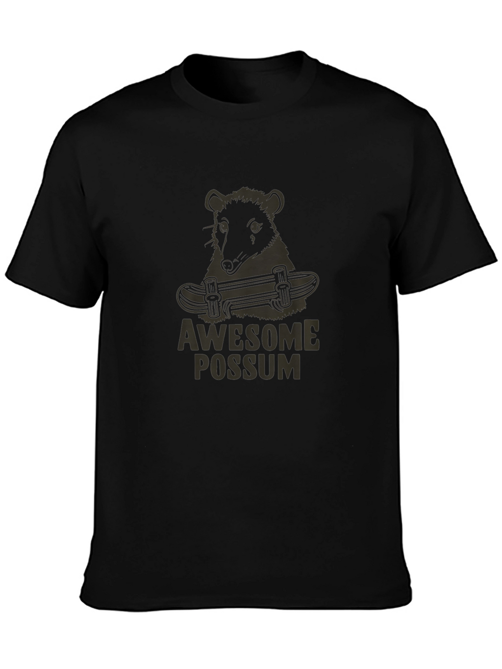 Awesome Possum Skateboard Graphic Tee - Black