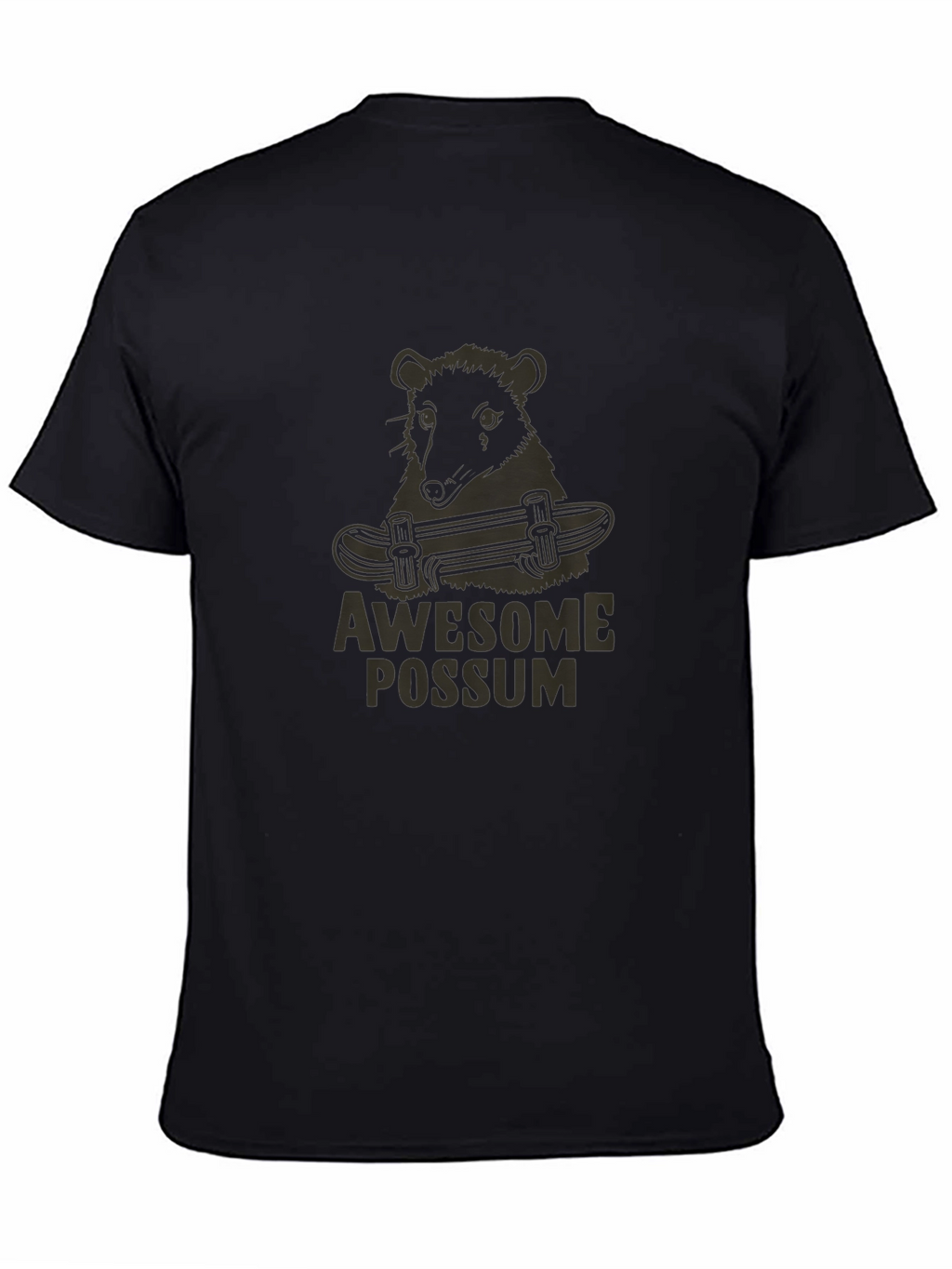 Awesome Possum Skateboard Graphic Tee - Black