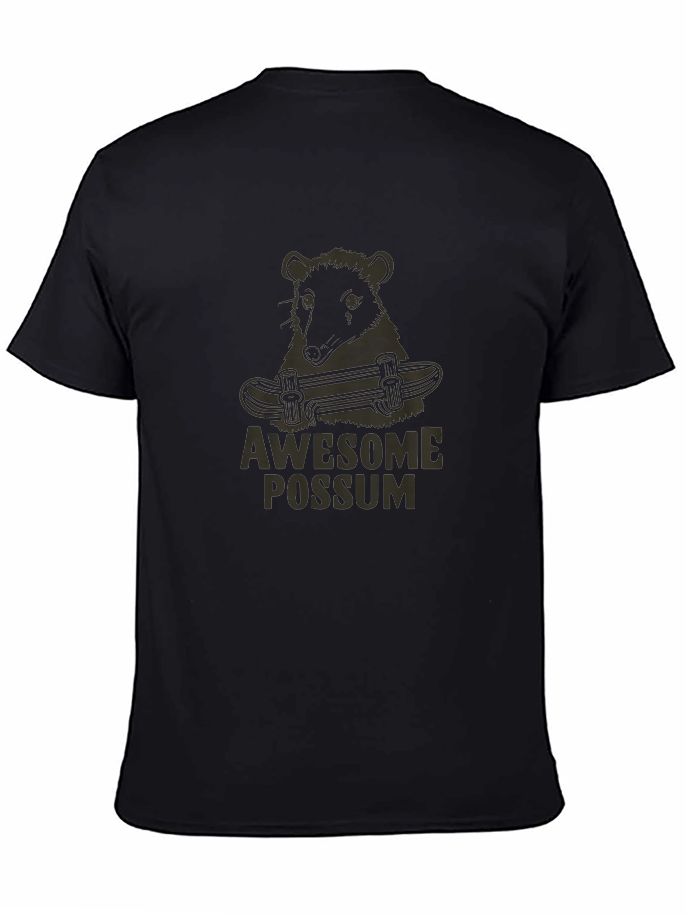 Awesome Possum Skateboard Graphic Tee - Black