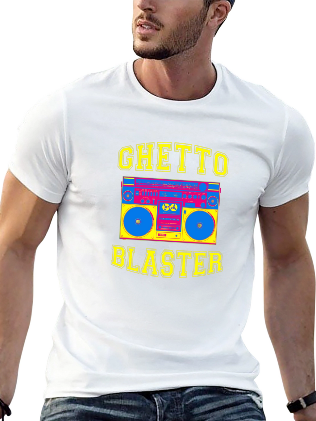 Ghetto Blaster Graphic Tee - Retro Boombox T-Shirt