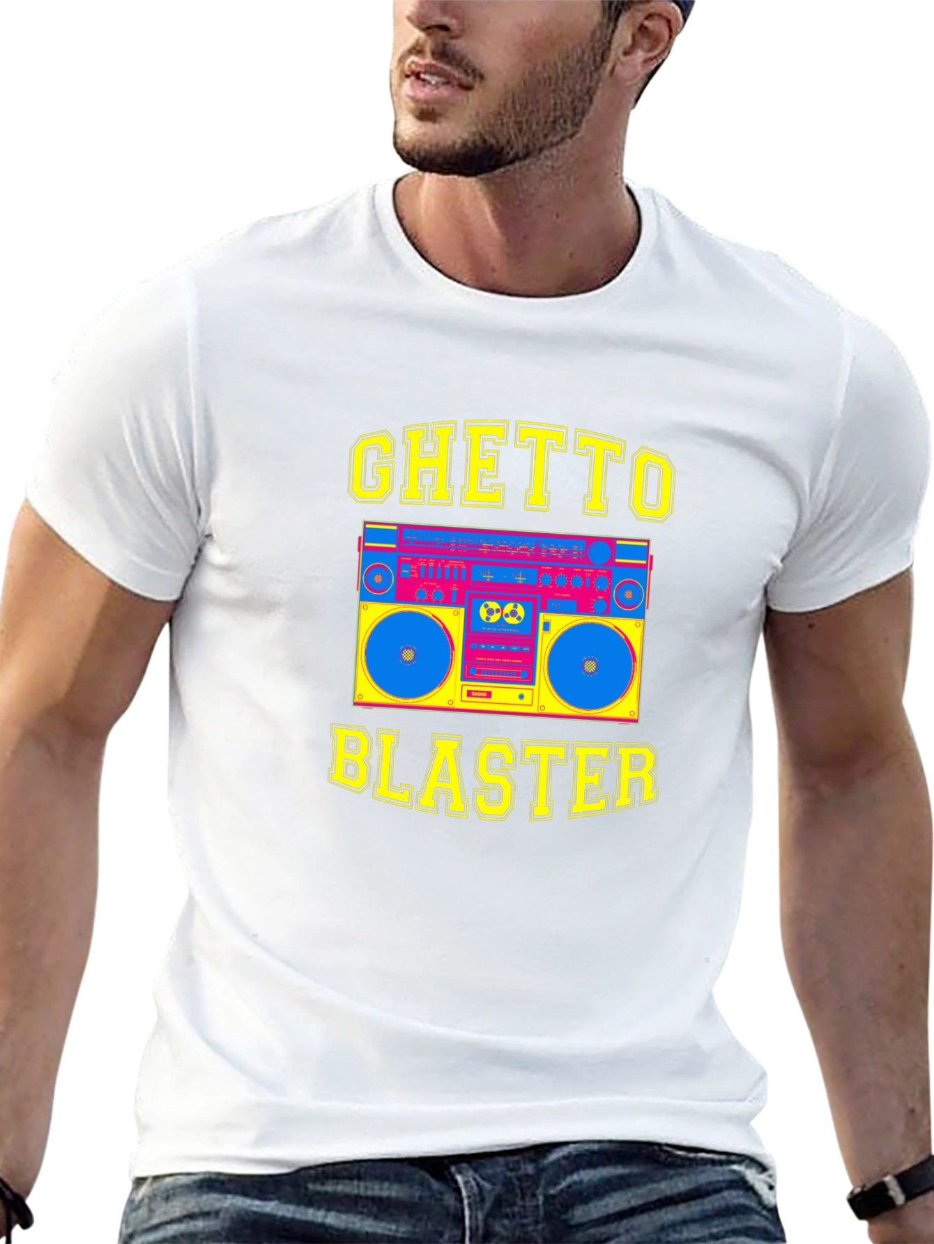 Ghetto Blaster Graphic Tee - Retro Boombox T-Shirt