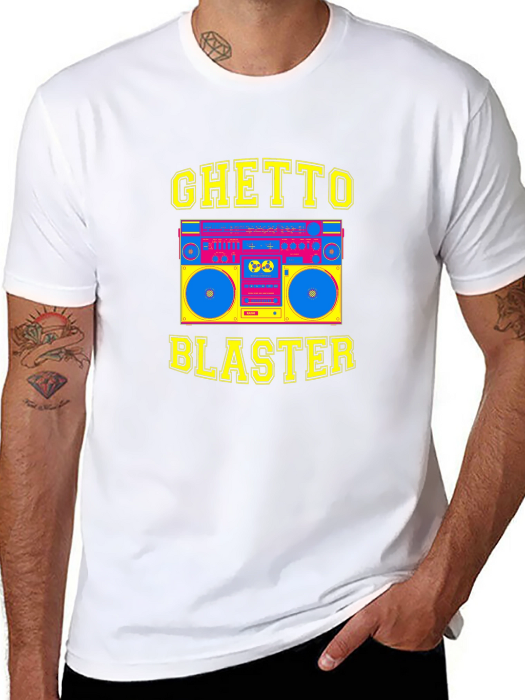 Ghetto Blaster Graphic Tee - Retro Boombox T-Shirt