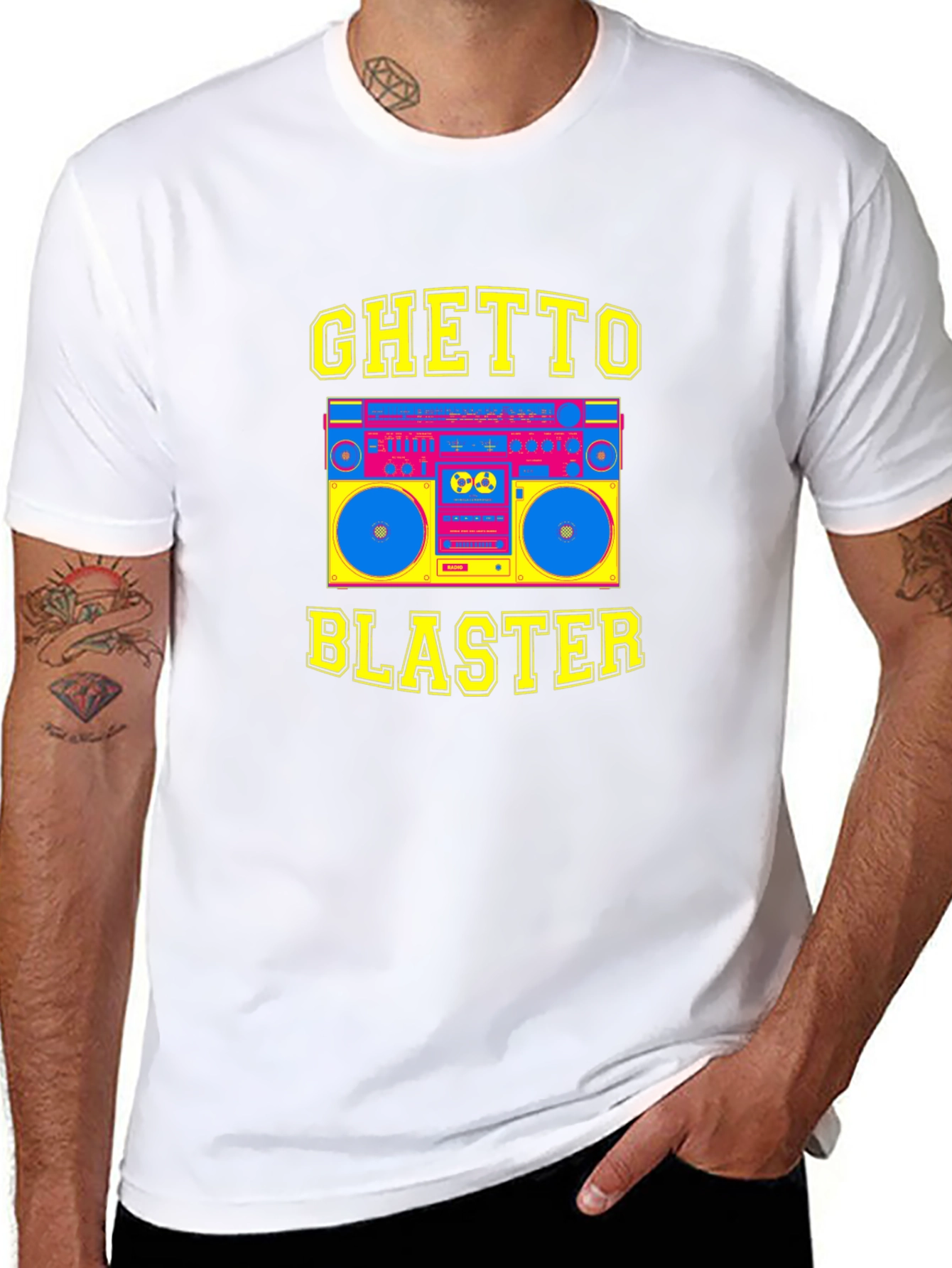 Ghetto Blaster Graphic Tee - Retro Boombox T-Shirt