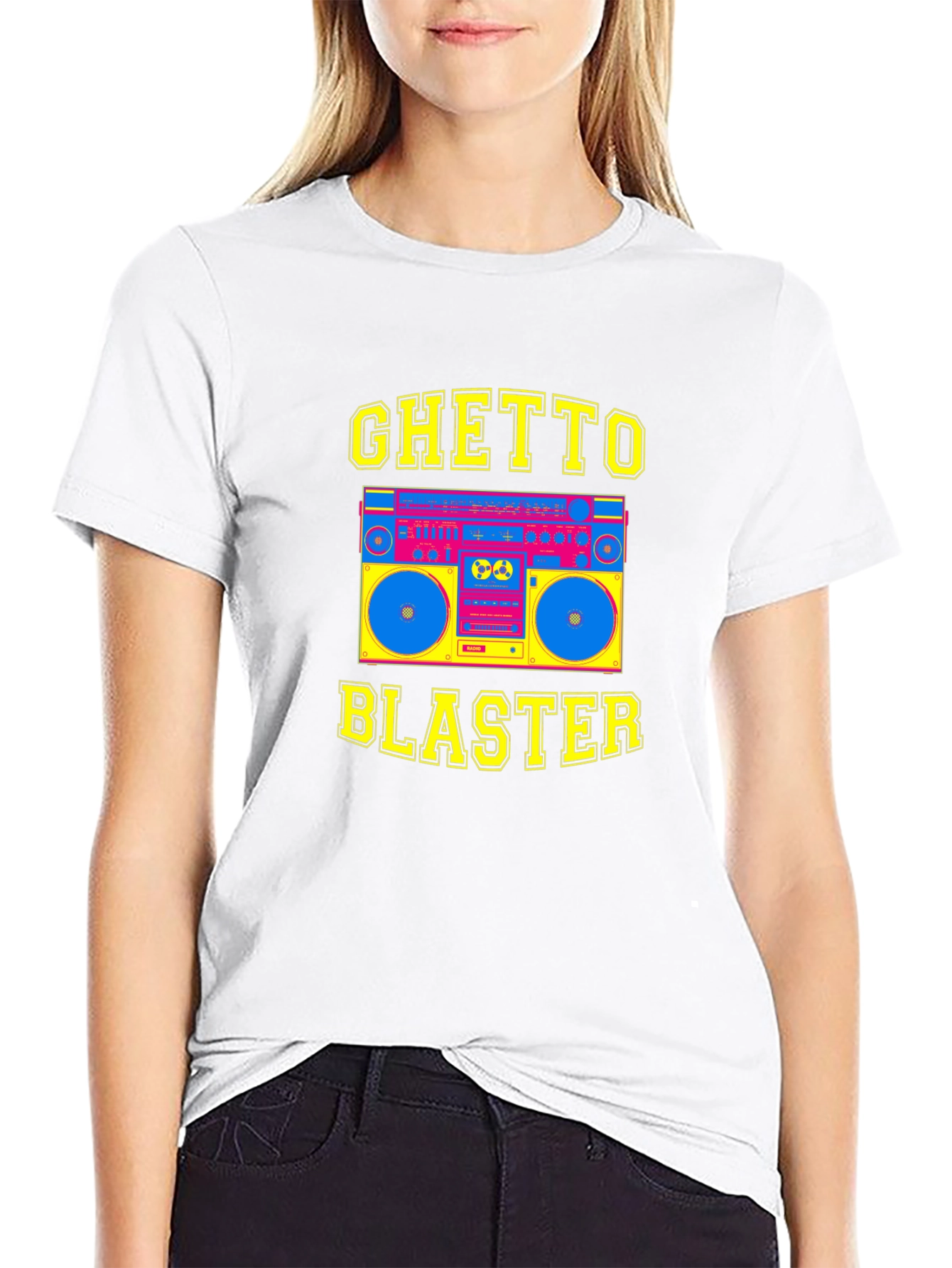 Ghetto Blaster Graphic Tee - Retro Boombox T-Shirt