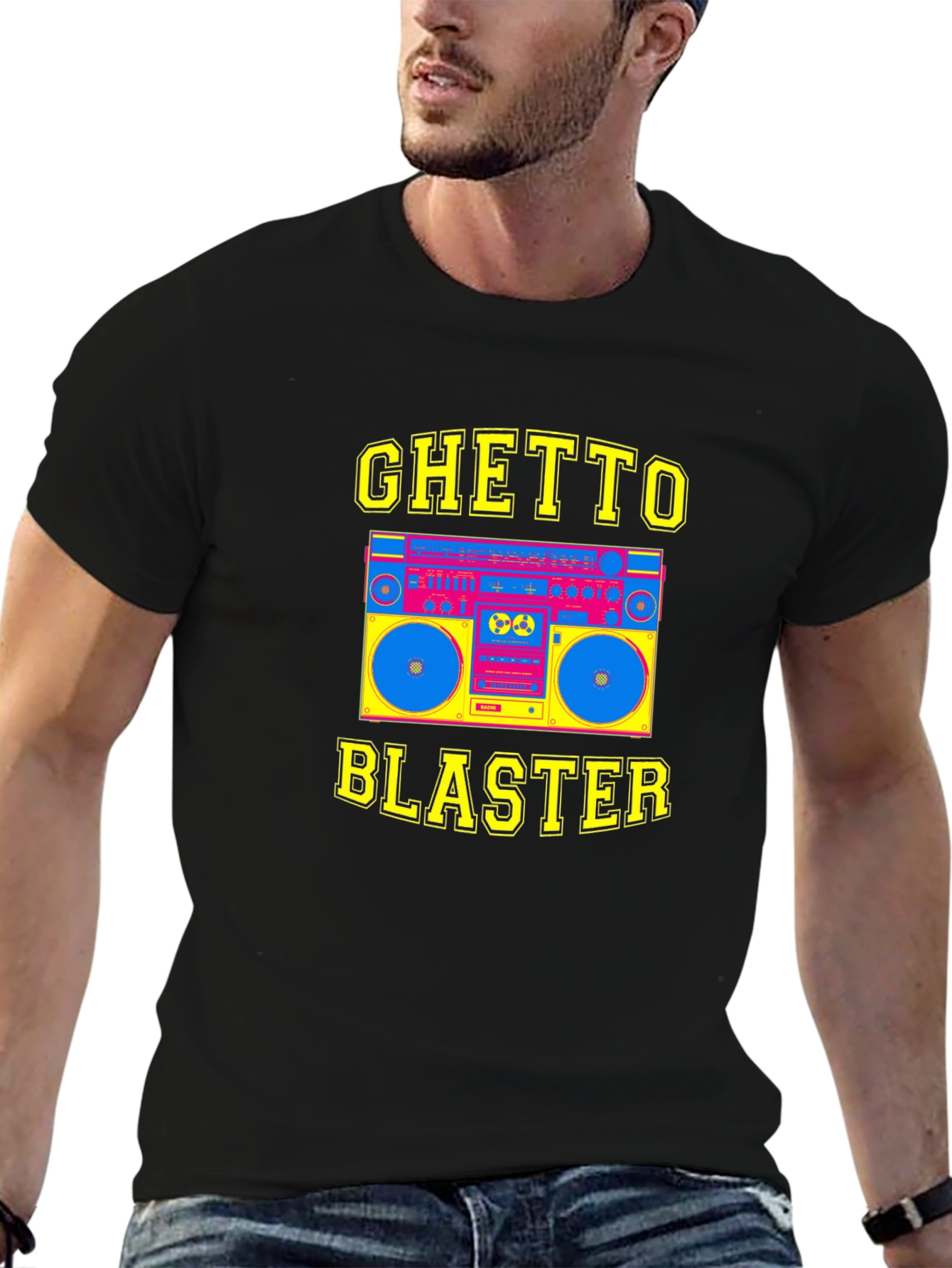 Ghetto Blaster Graphic Tee - Retro Boombox T-Shirt