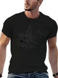 Mens Black Graphic T-Shirt - Nautical Scene