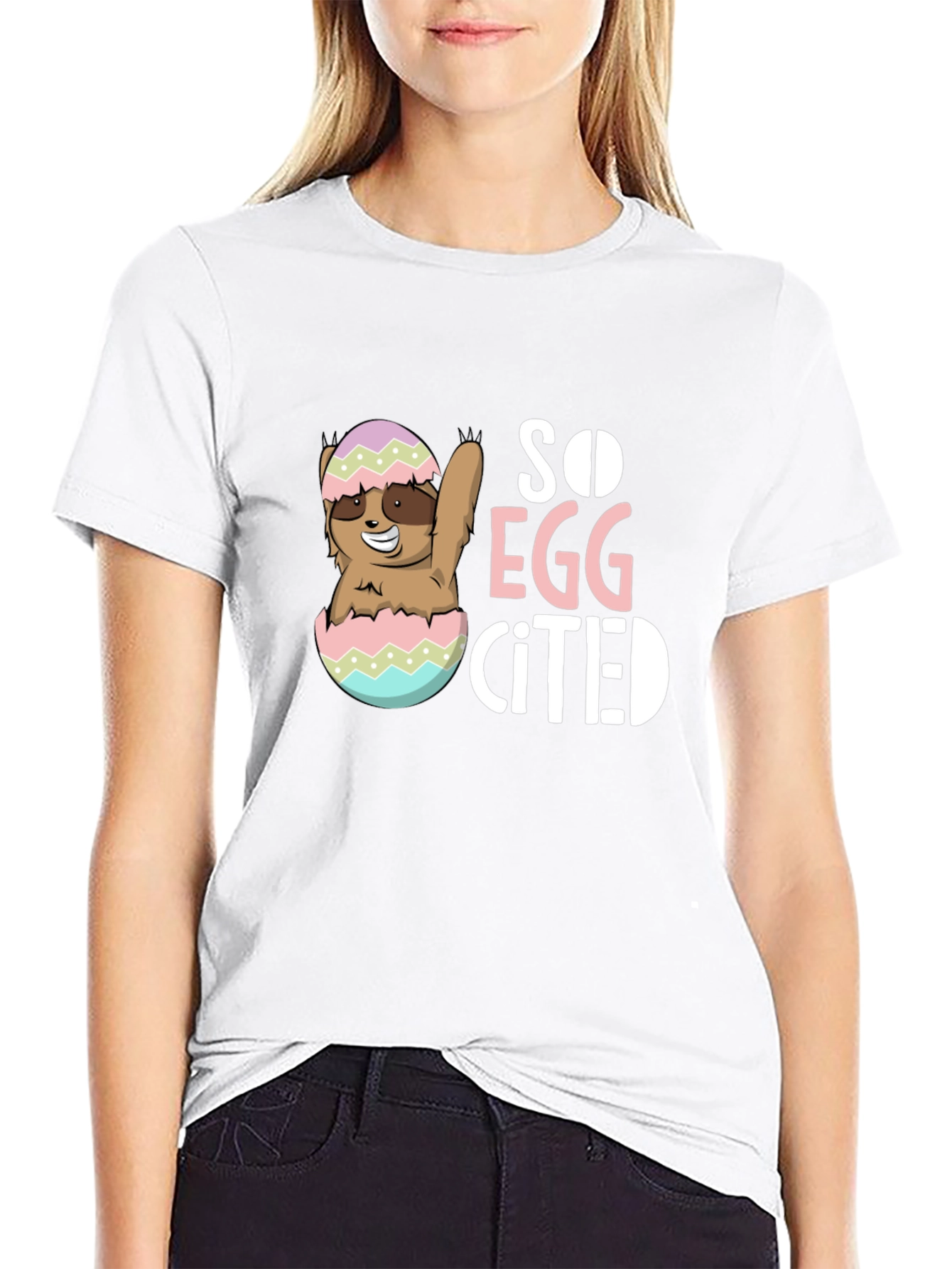 So Egg-cited Sloth Easter T-Shirt