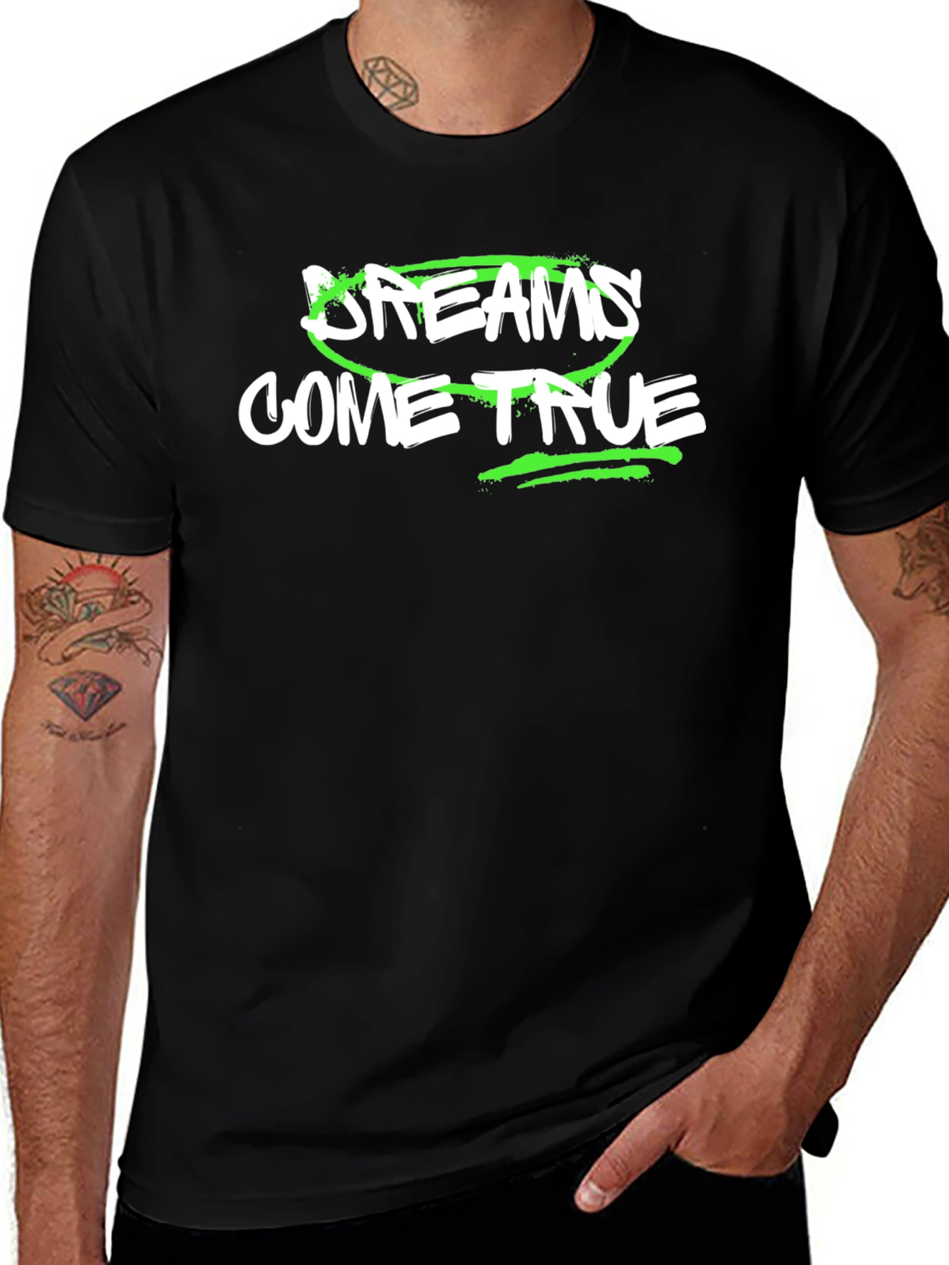 Dreams Come True Graphic T-Shirt - Black Cotton Tee