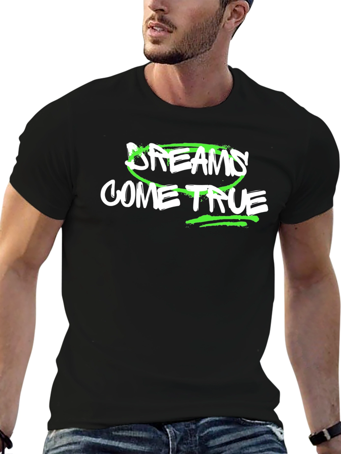 Dreams Come True Graphic T-Shirt - Black Cotton Tee