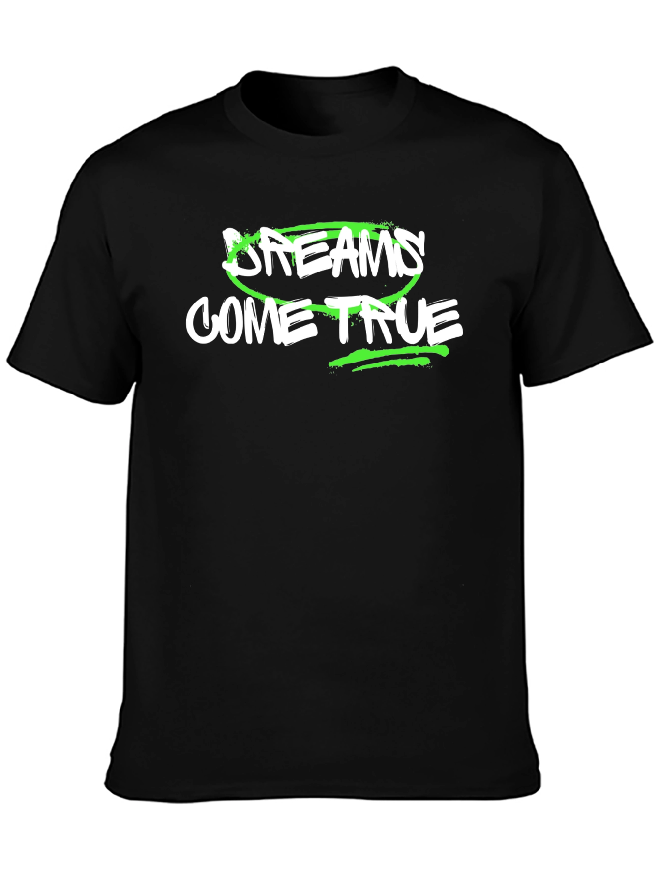 Dreams Come True Graphic T-Shirt - Black Cotton Tee