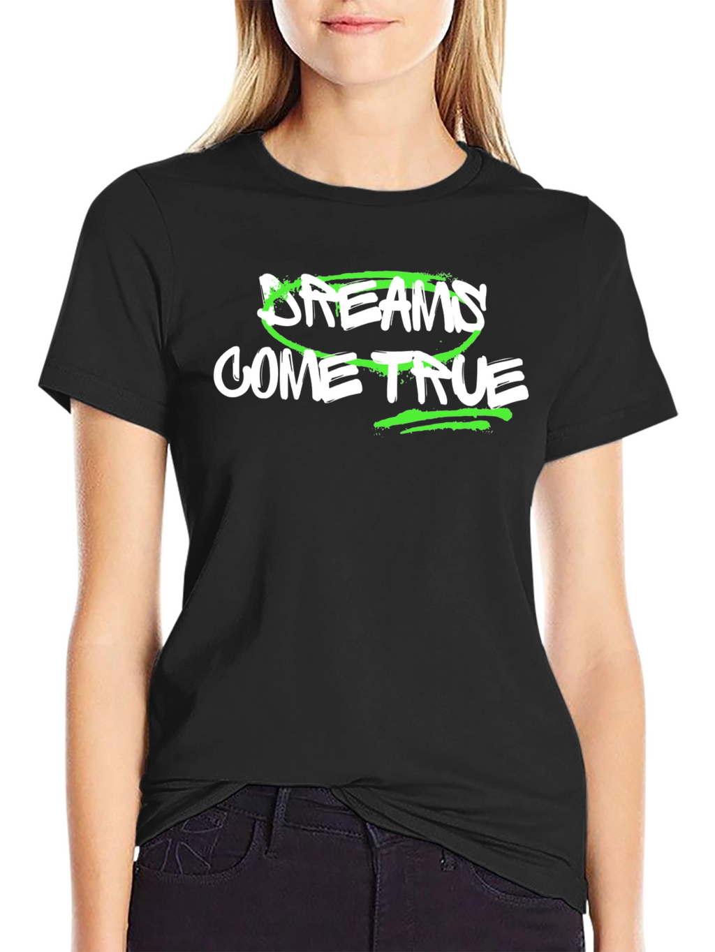 Dreams Come True Graphic T-Shirt - Black Cotton Tee