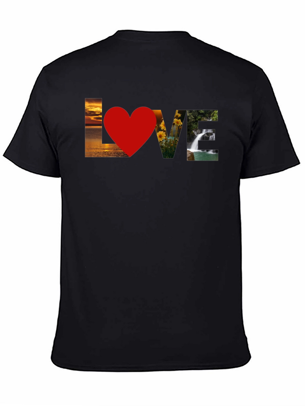 Love Nature Graphic T-Shirt - Stylish Black Tee