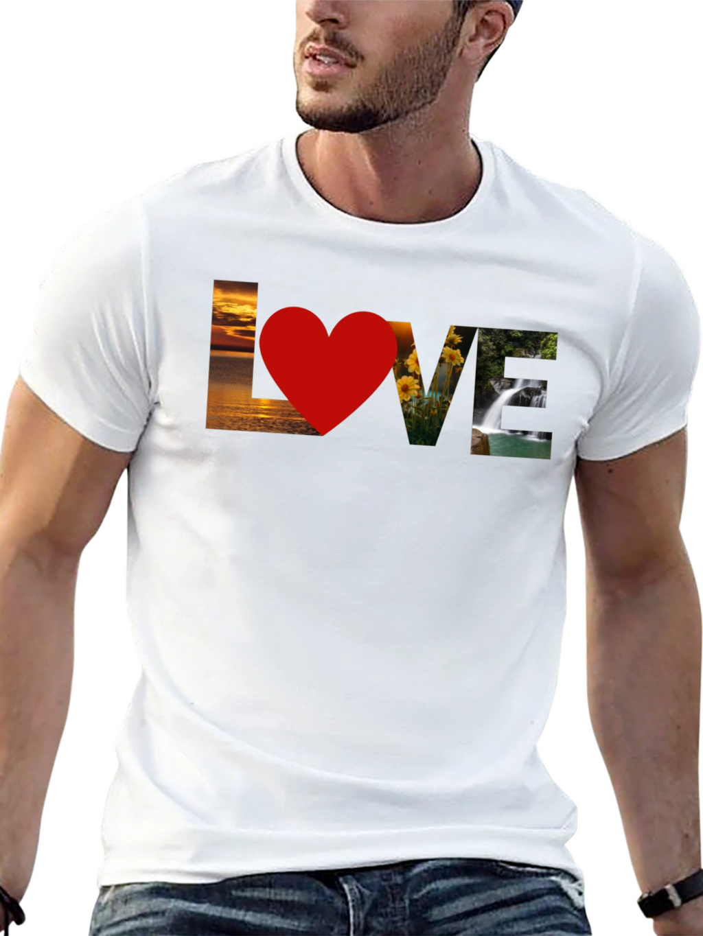 Love Nature Graphic T-Shirt - Stylish Black Tee