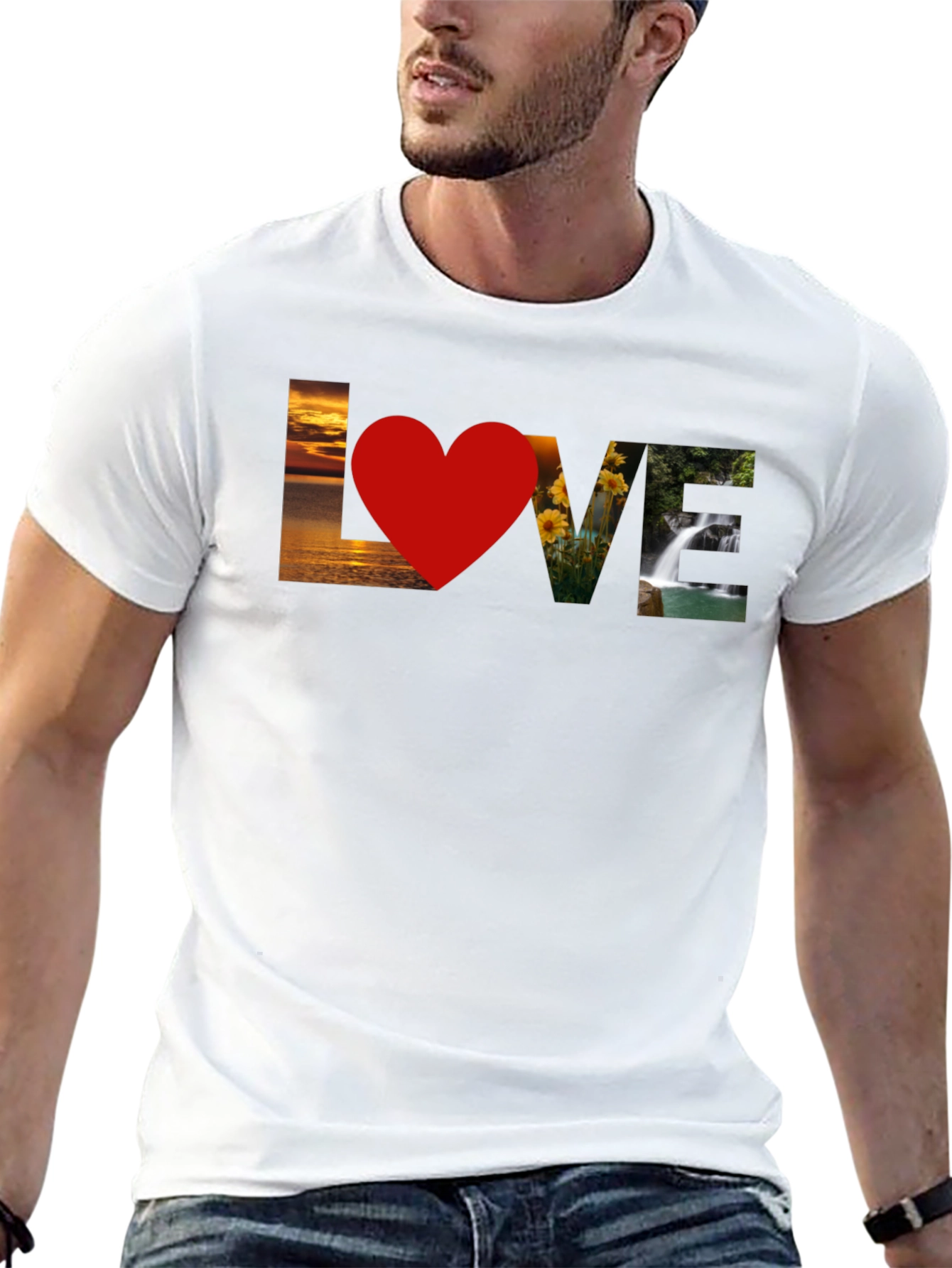 Love Nature Graphic T-Shirt - Stylish Black Tee