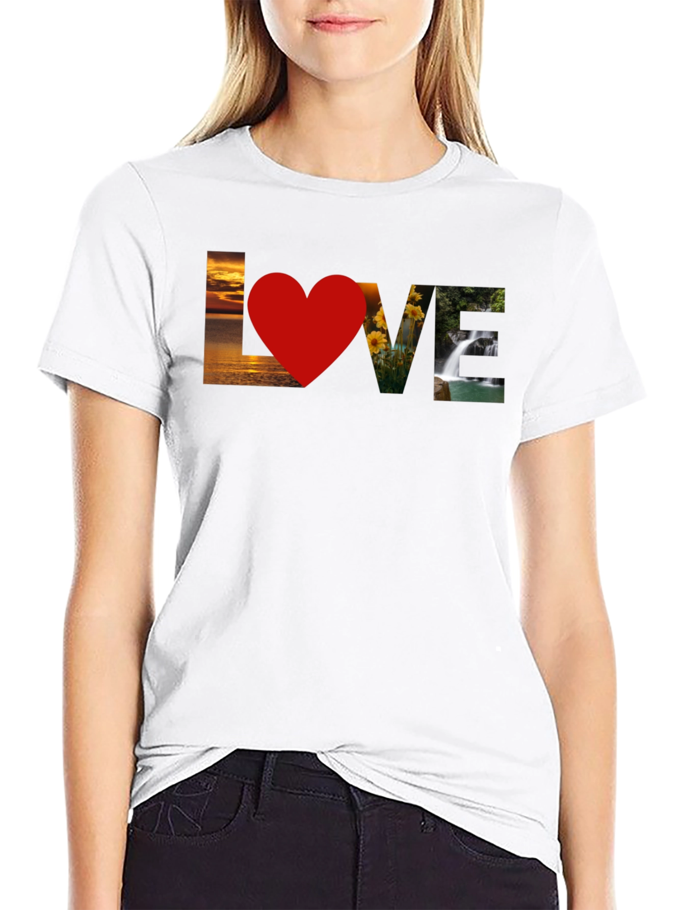 Love Nature Graphic T-Shirt - Stylish Black Tee
