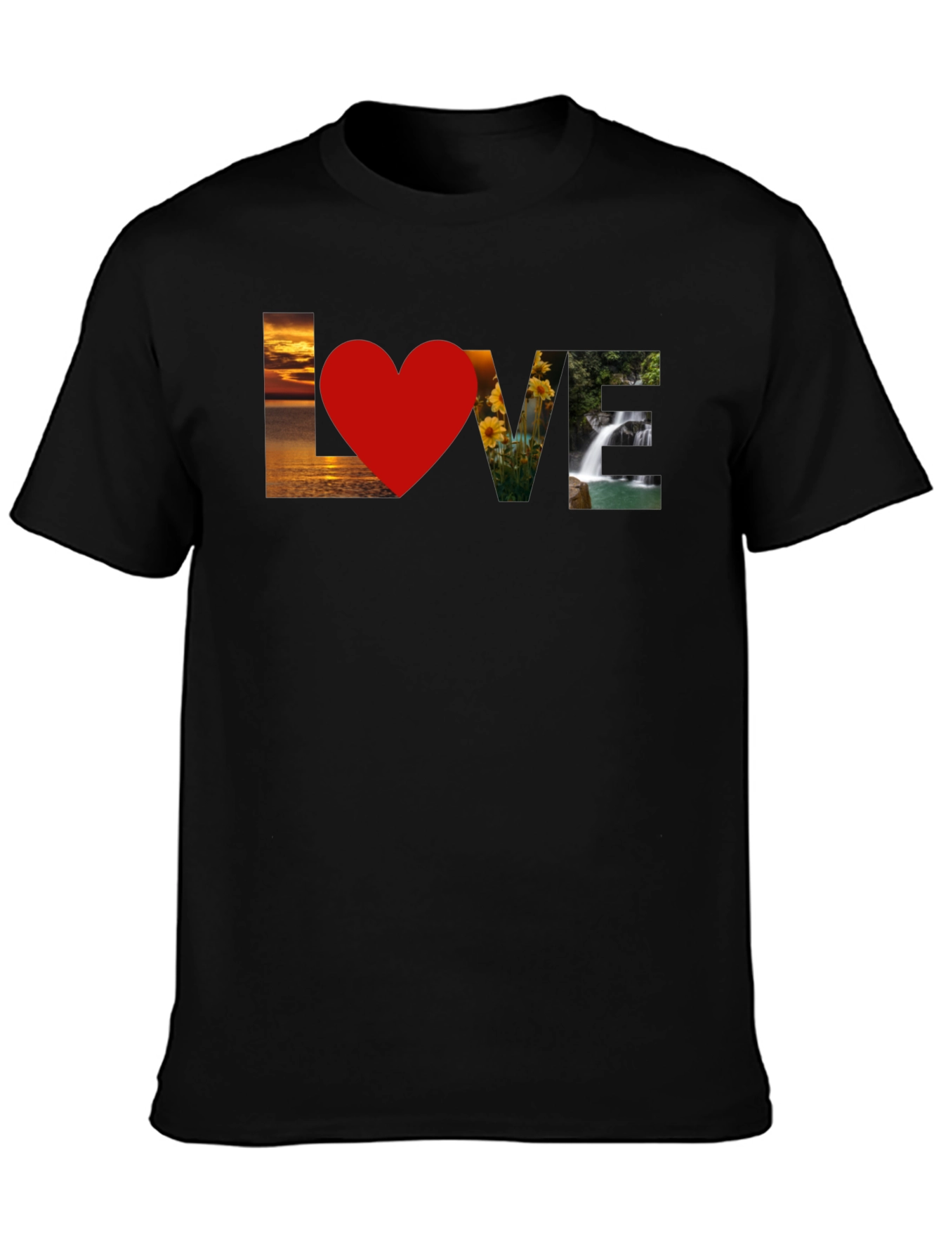 Love Nature Graphic T-Shirt - Stylish Black Tee