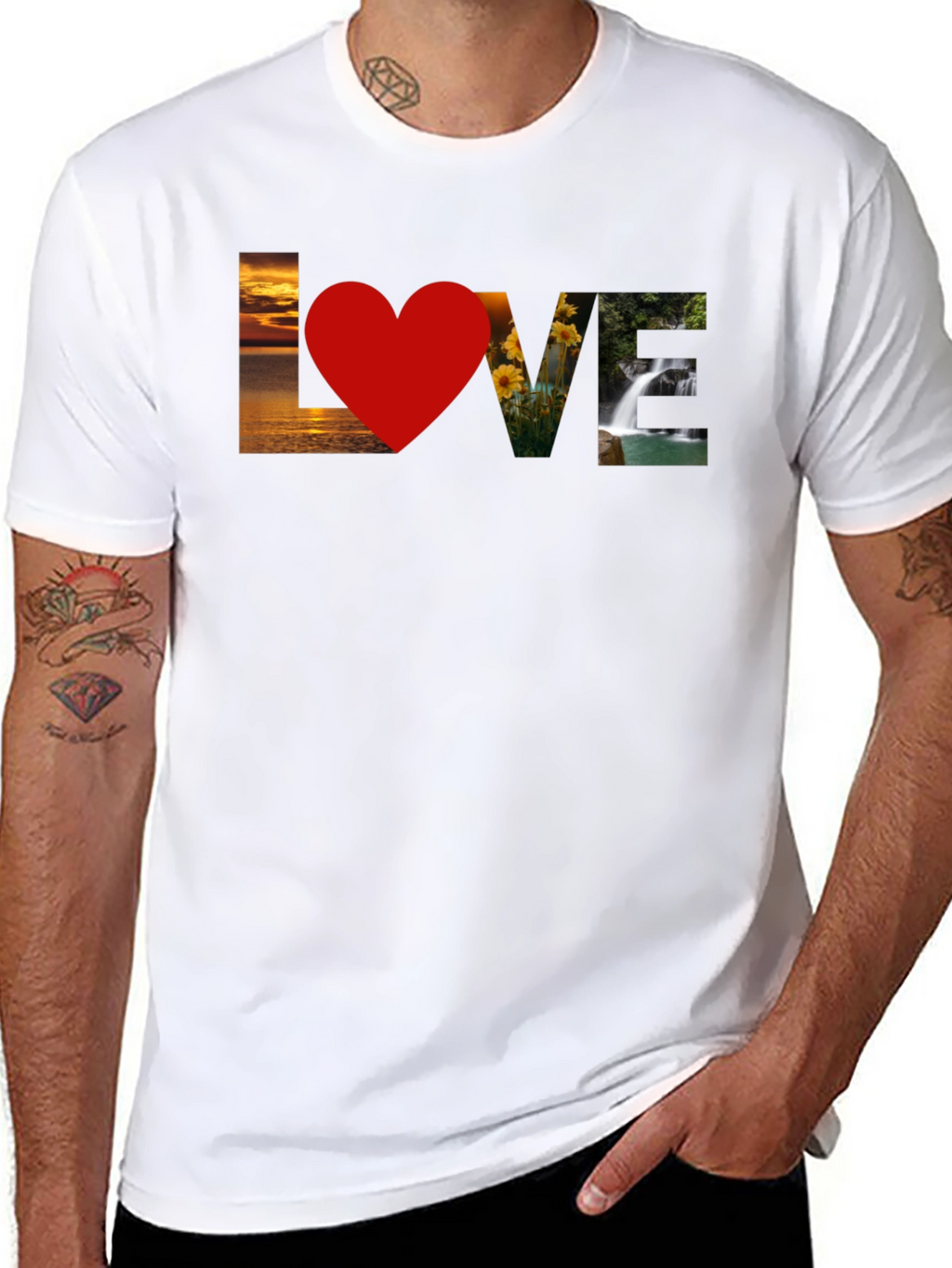 Love Nature Graphic T-Shirt - Stylish Black Tee
