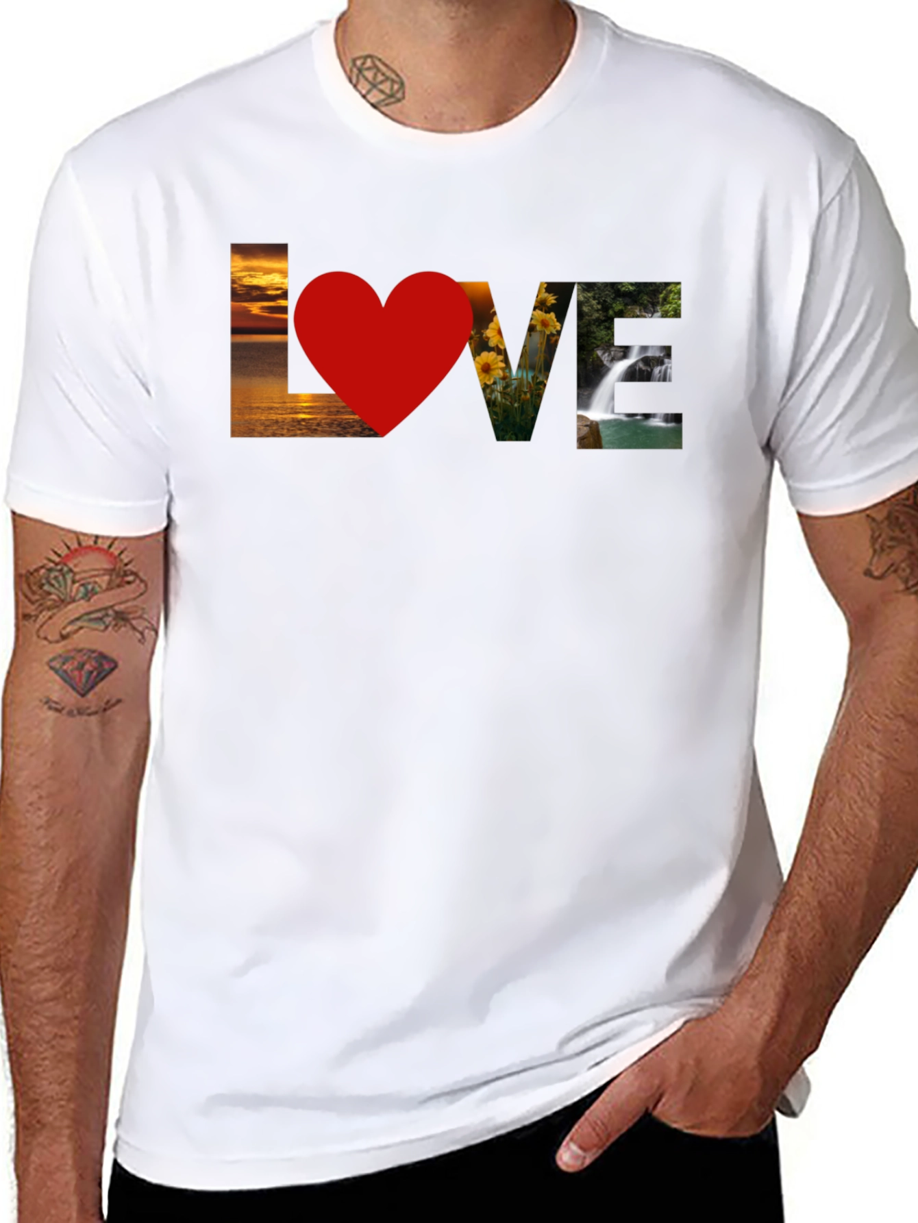Love Nature Graphic T-Shirt - Stylish Black Tee