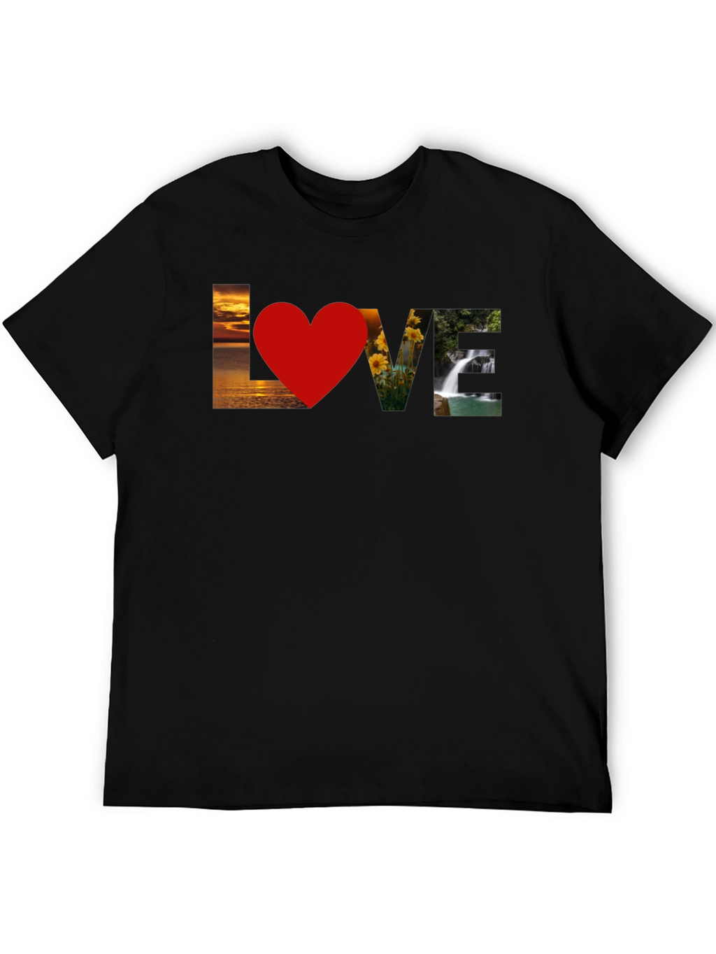 Love Nature Graphic T-Shirt - Stylish Black Tee