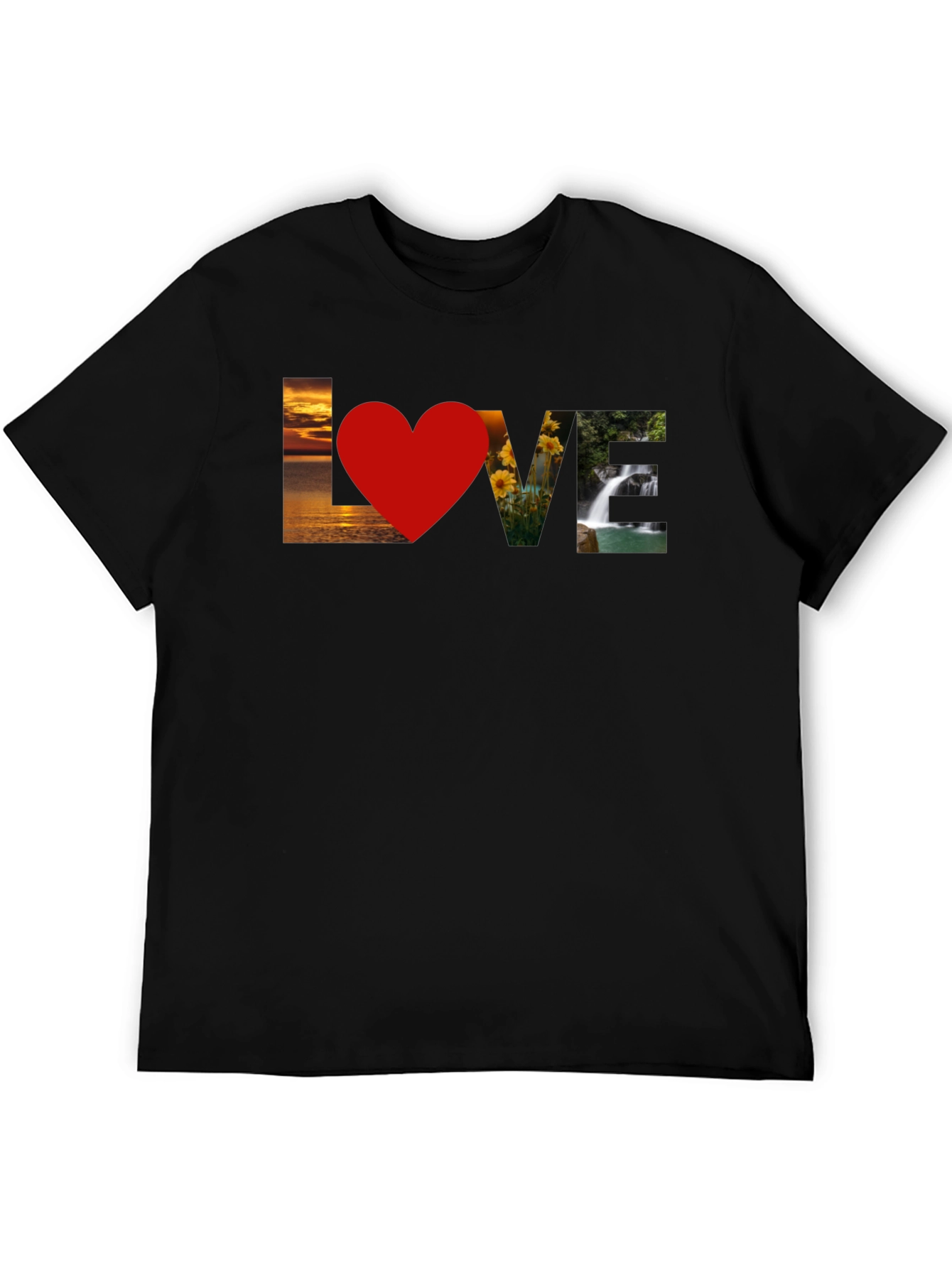 Love Nature Graphic T-Shirt - Stylish Black Tee