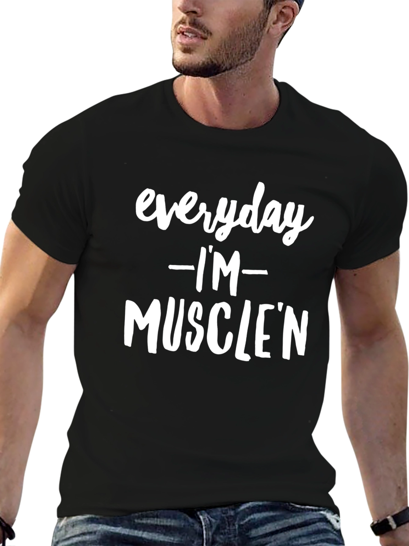 Everyday Im Musclen Black Graphic Tee