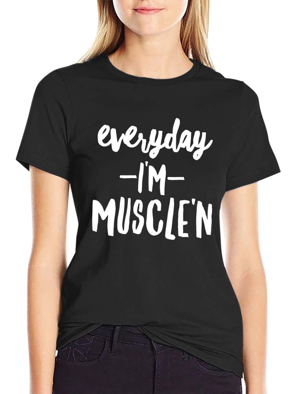 Everyday Im Musclen Black Graphic Tee