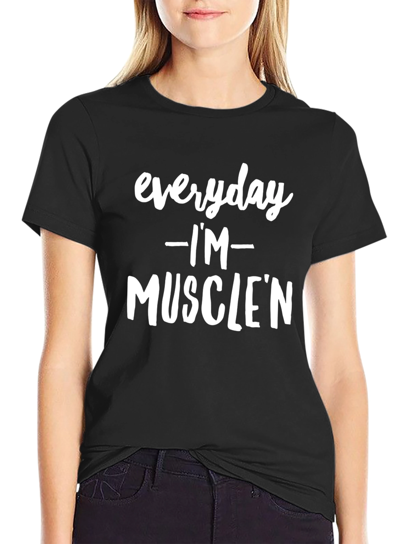 Everyday Im Musclen Black Graphic Tee