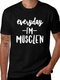 Everyday Im Musclen Black Graphic Tee