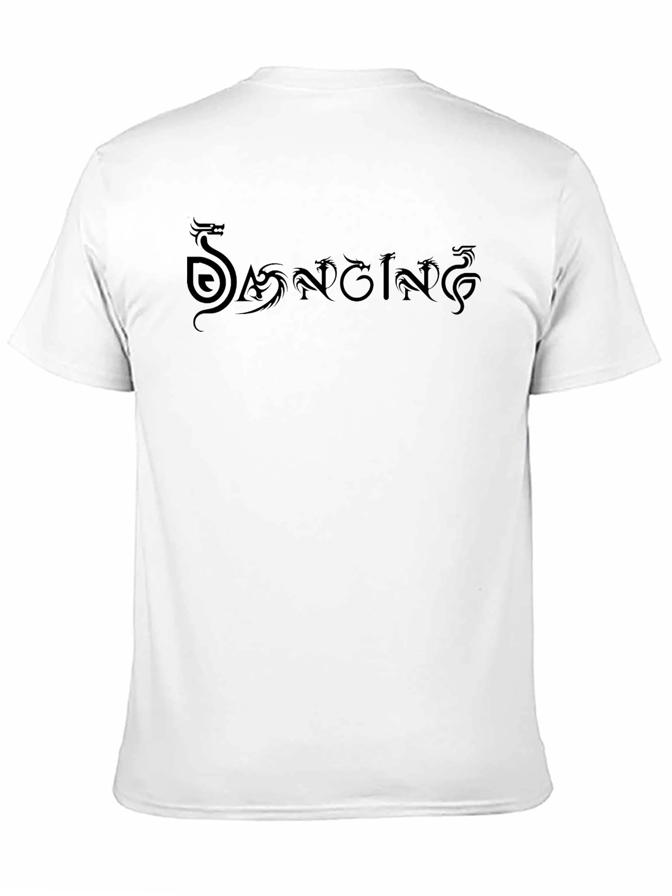 Mens Black Dragon Script T-Shirt