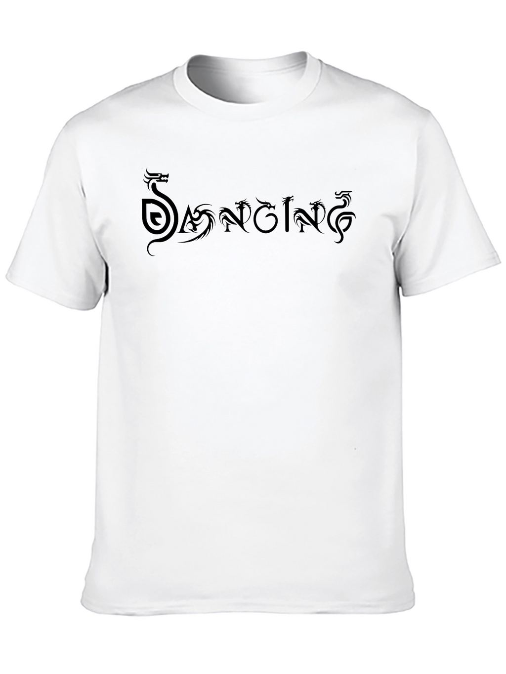 Mens Black Dragon Script T-Shirt