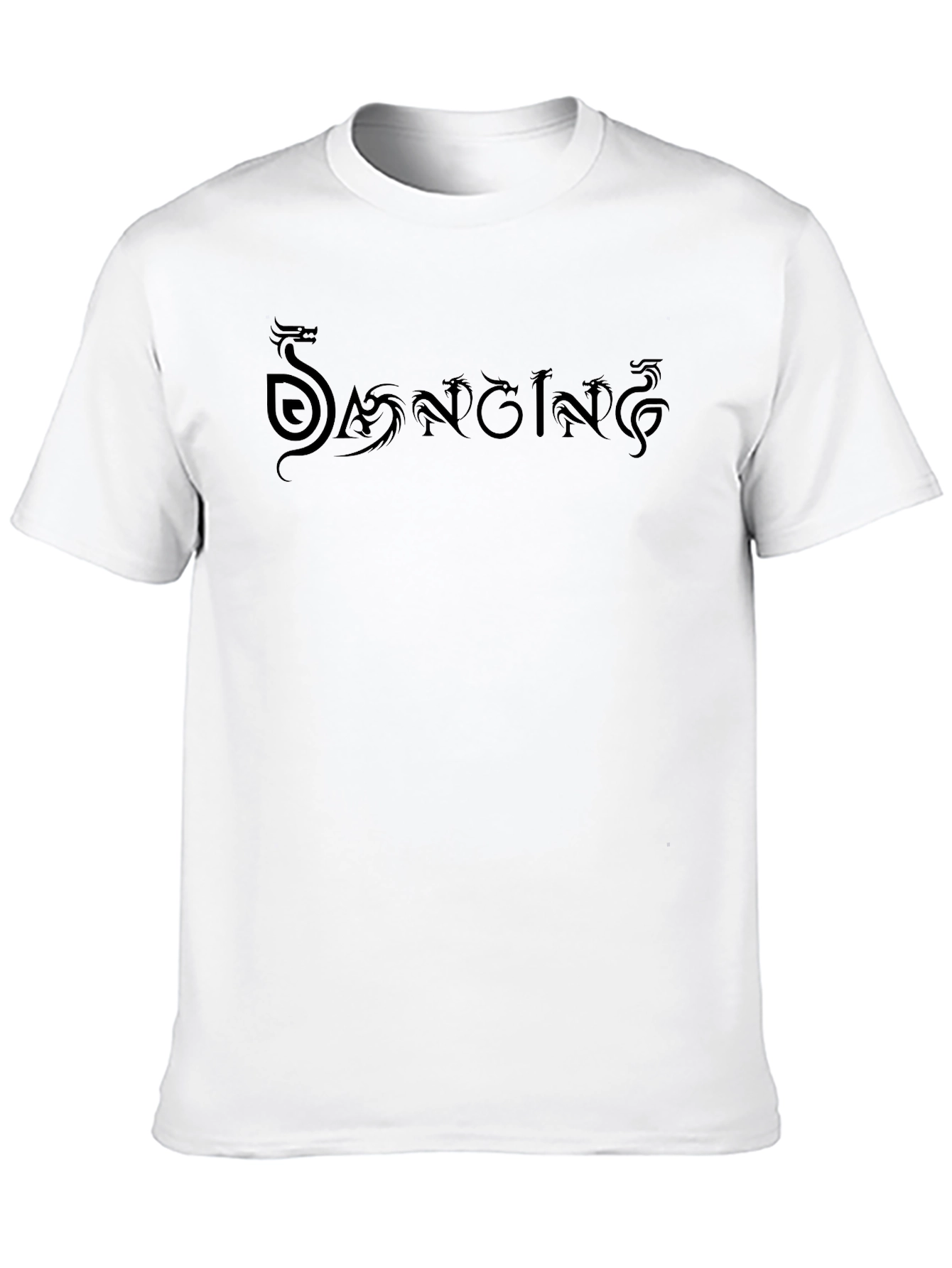 Mens Black Dragon Script T-Shirt